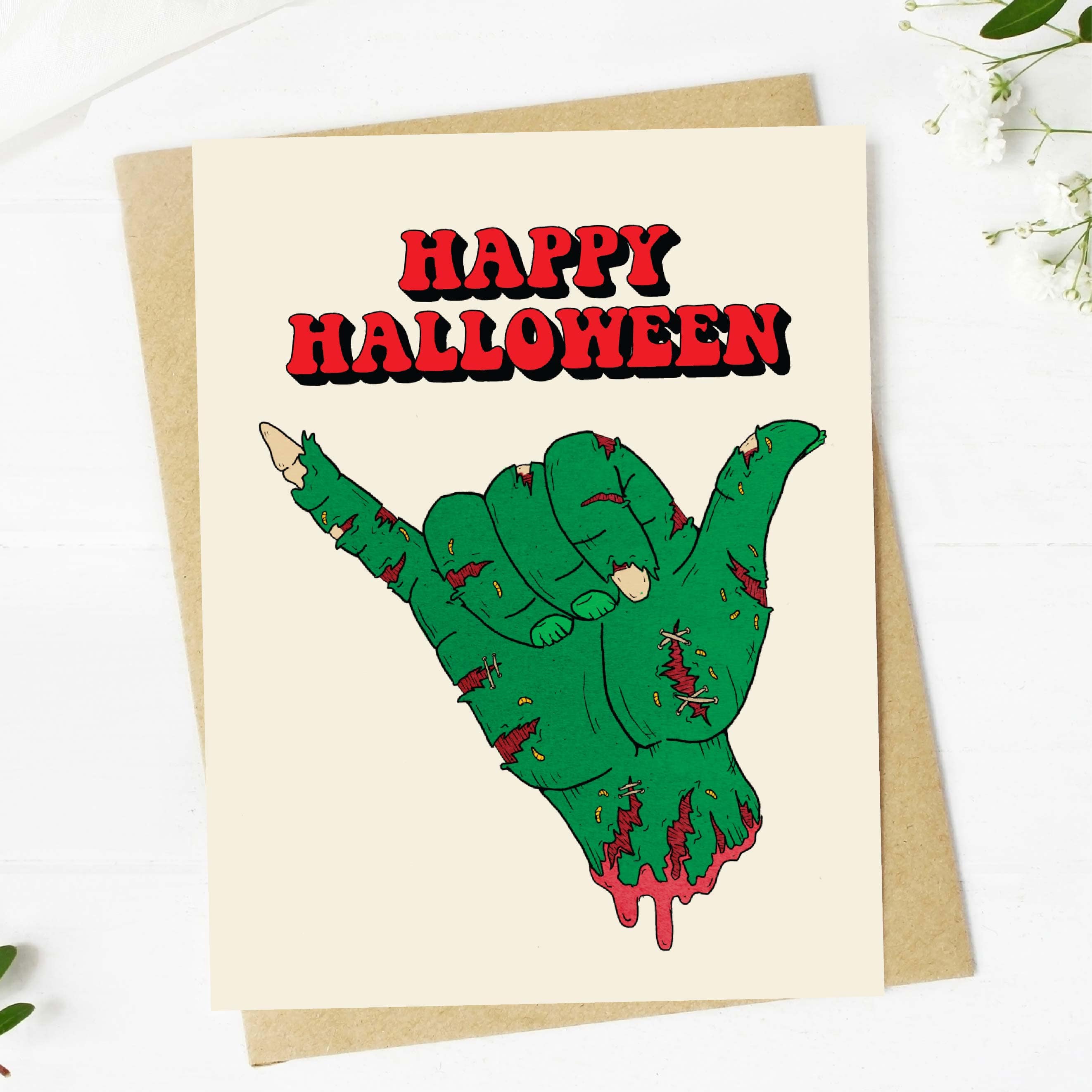  Happy Halloween Zombie Shaka Hand Card、mySite、ghnorth