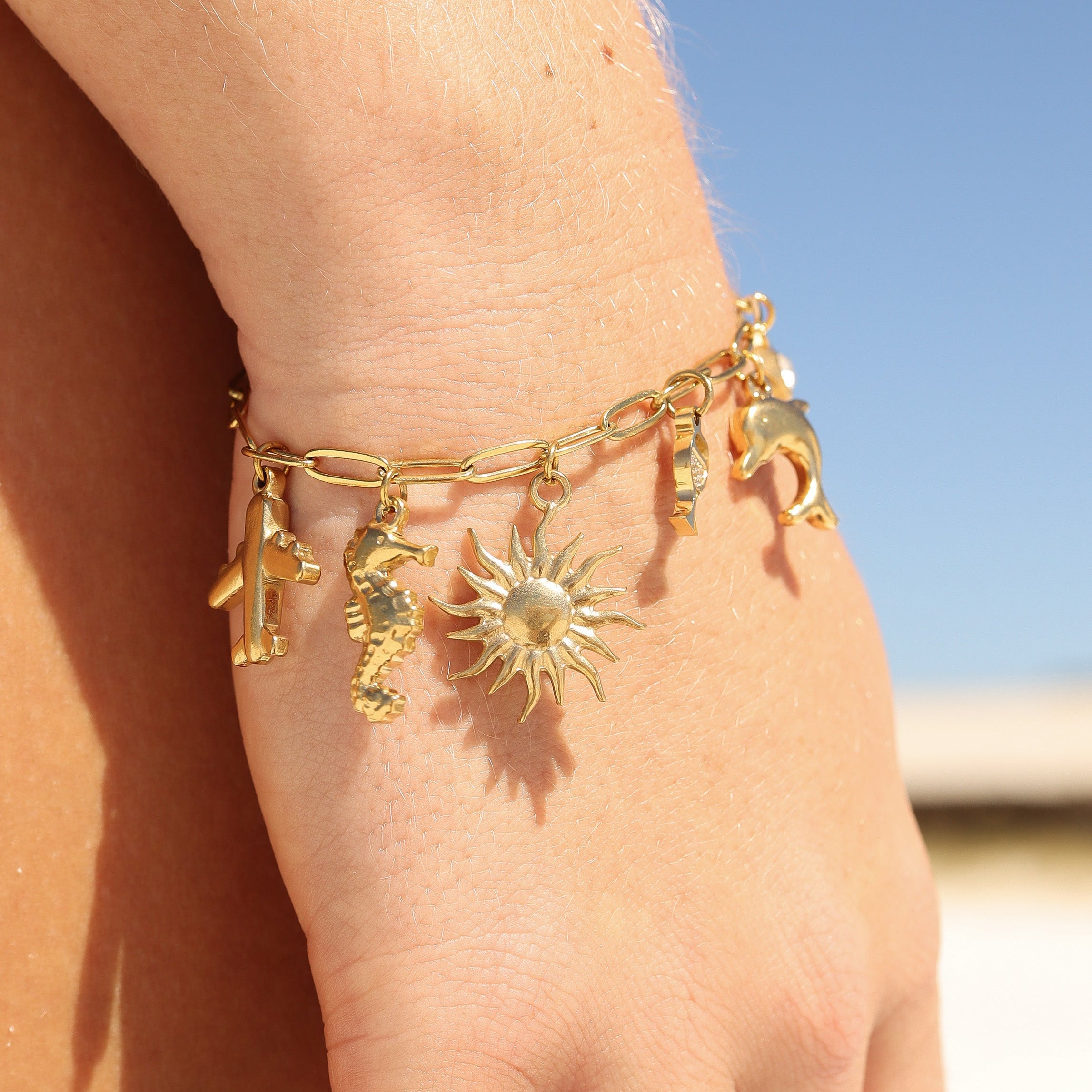 18K Gold PVD Stainless Steel Vacation Charm Set / BND0056、mySite、dreamappss