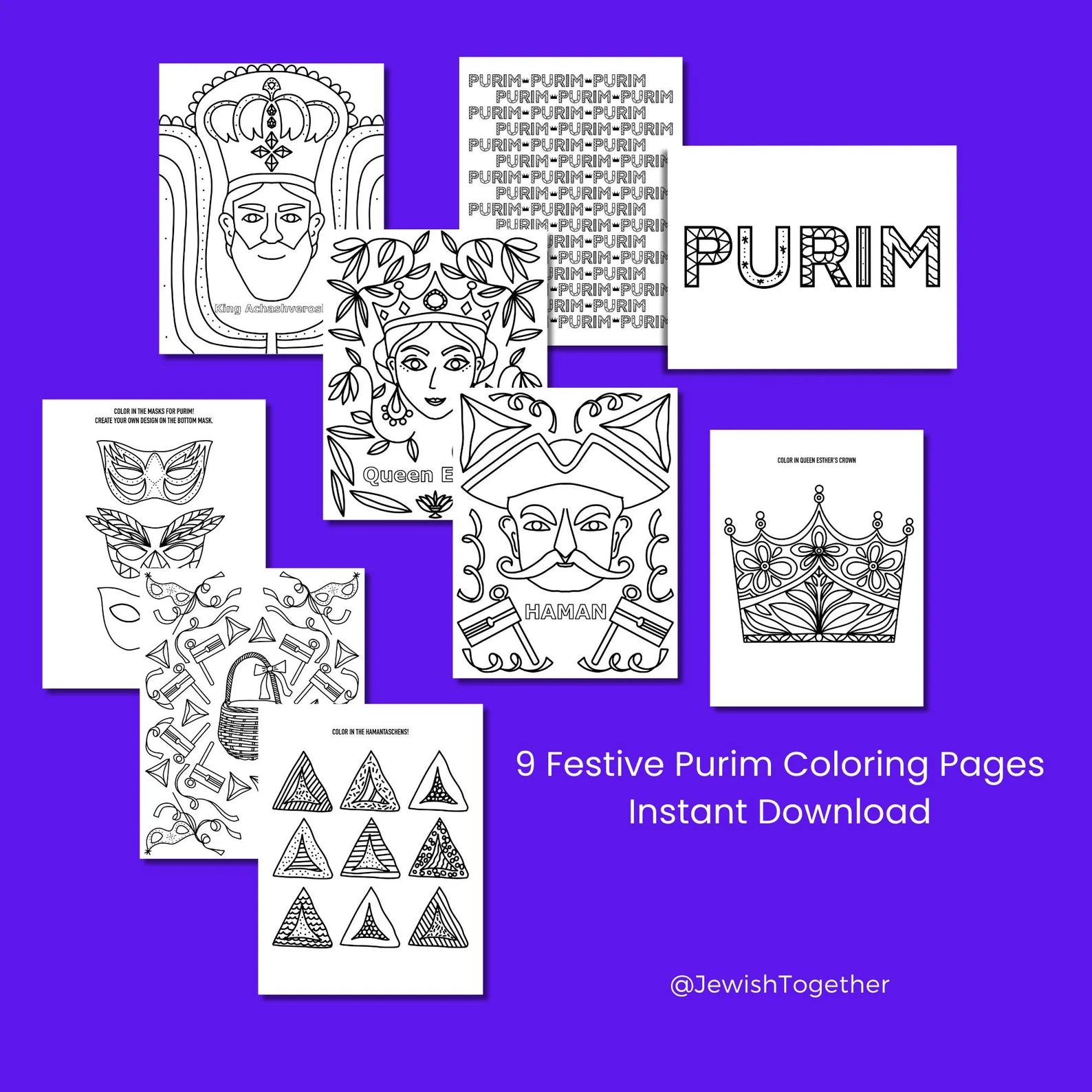  Purim Activity Instant Print-Outs by @JewishTogether、mySite、elrpsem3k