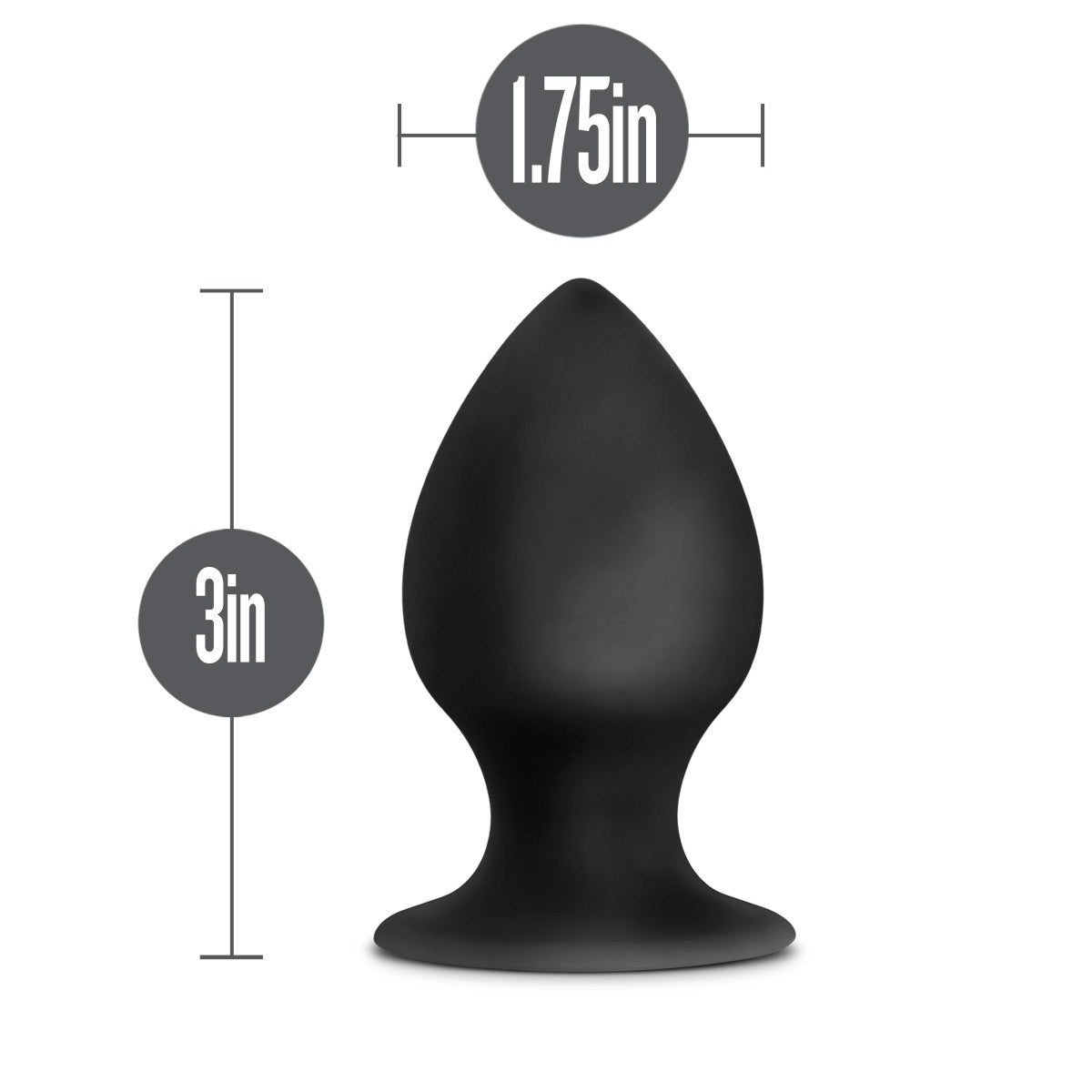 Anal Adventures Platinum By Blush® | Stout Black 3-Inch Anal Plug With Suction Cup Base、mySite、bottomscart