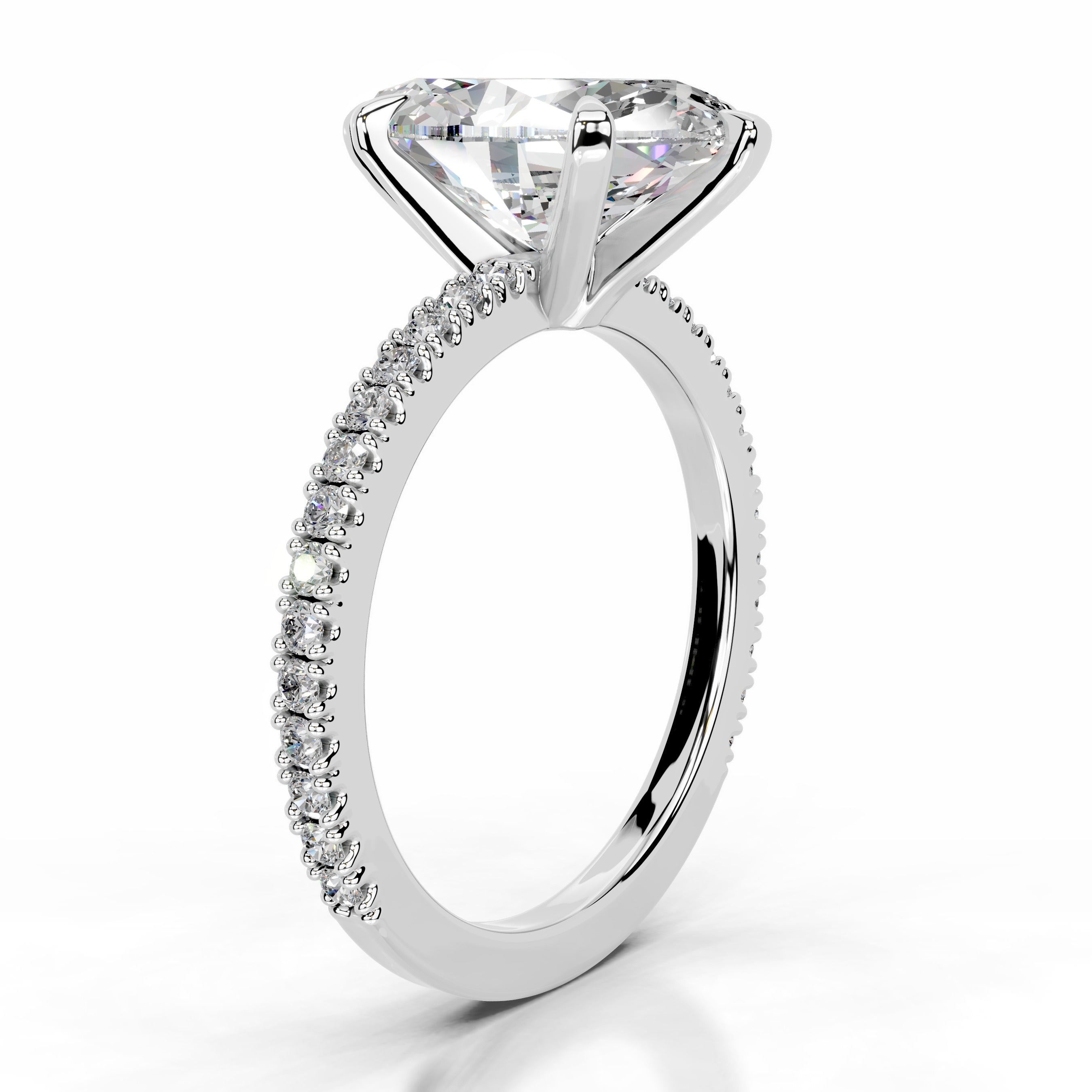 Luisana Moissanite & Diamond Ring - 18K White Gold、mySite、hinf8tx79