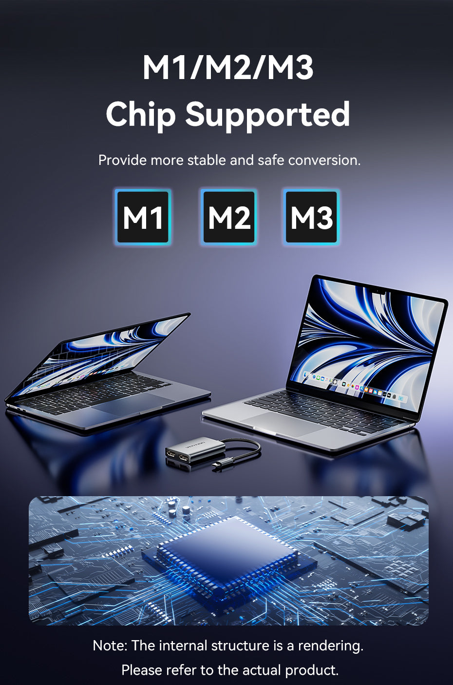 USB-C to Dual HDMI MST Adapter 0.15M