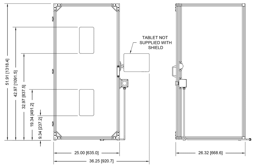 Safety Shield Dimensions