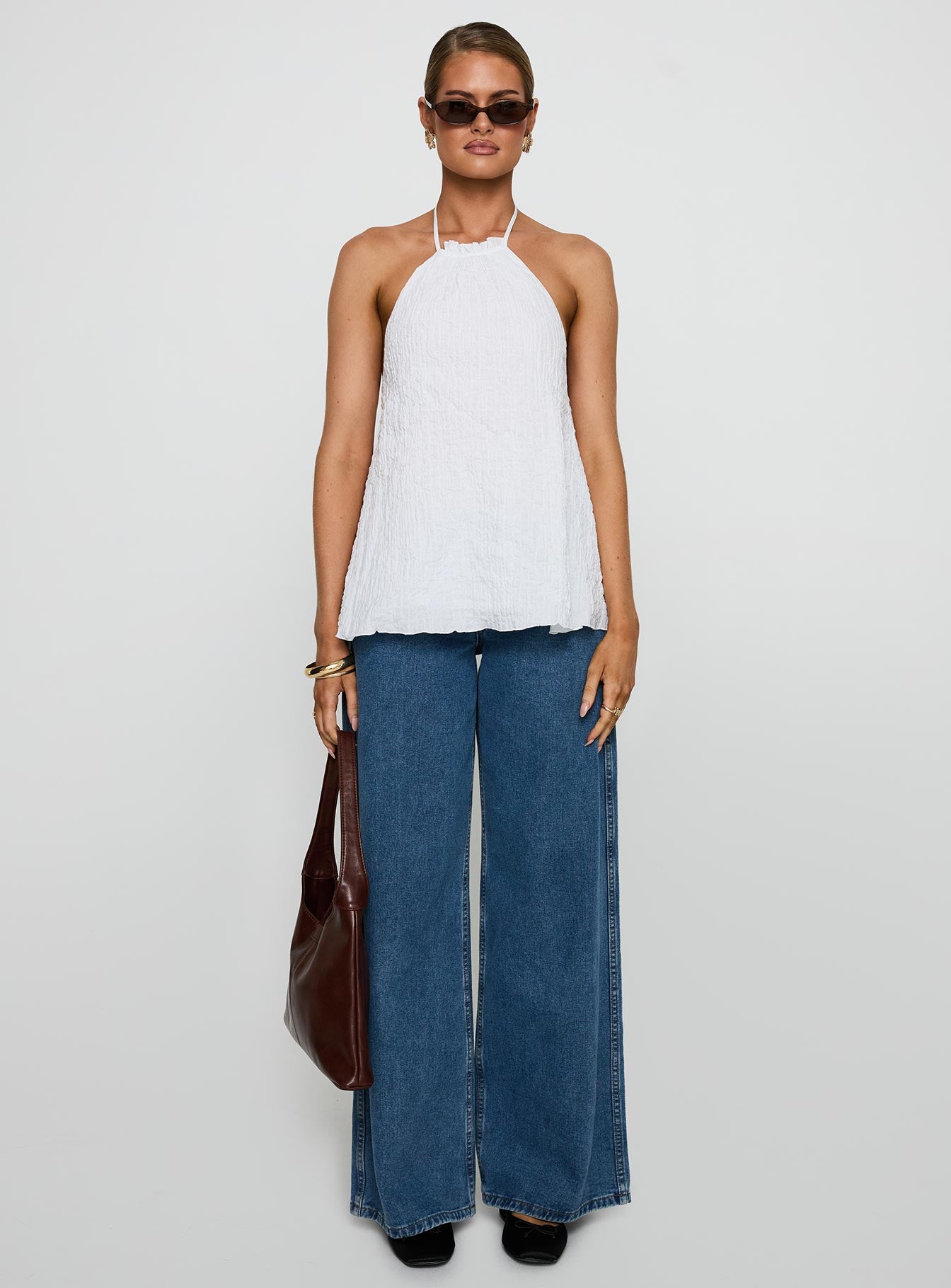 Flutter Halter Top White、mySite、solidvoid