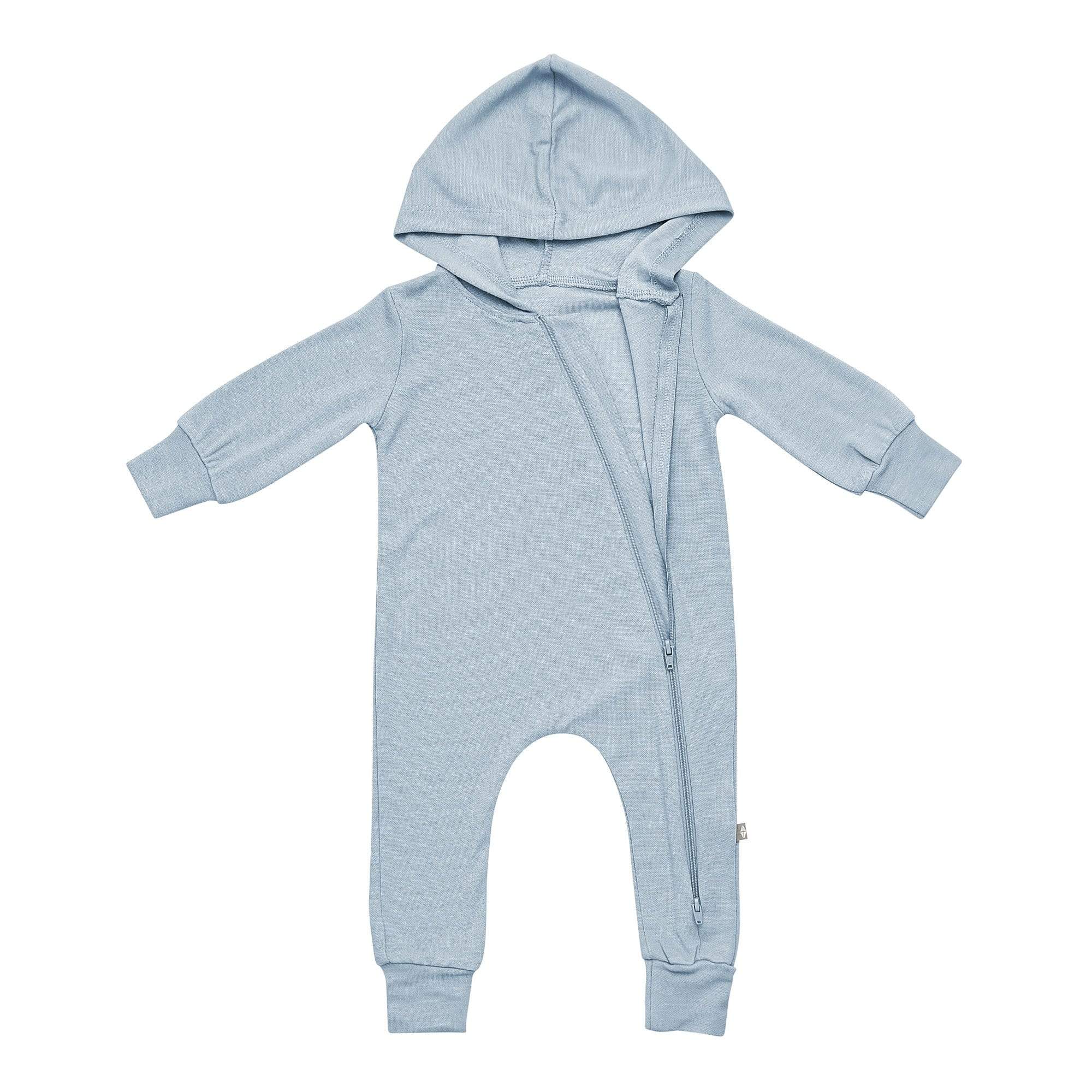  Bamboo Jersey Hooded Zippered Romper in Fog、mySite、layawaytickets