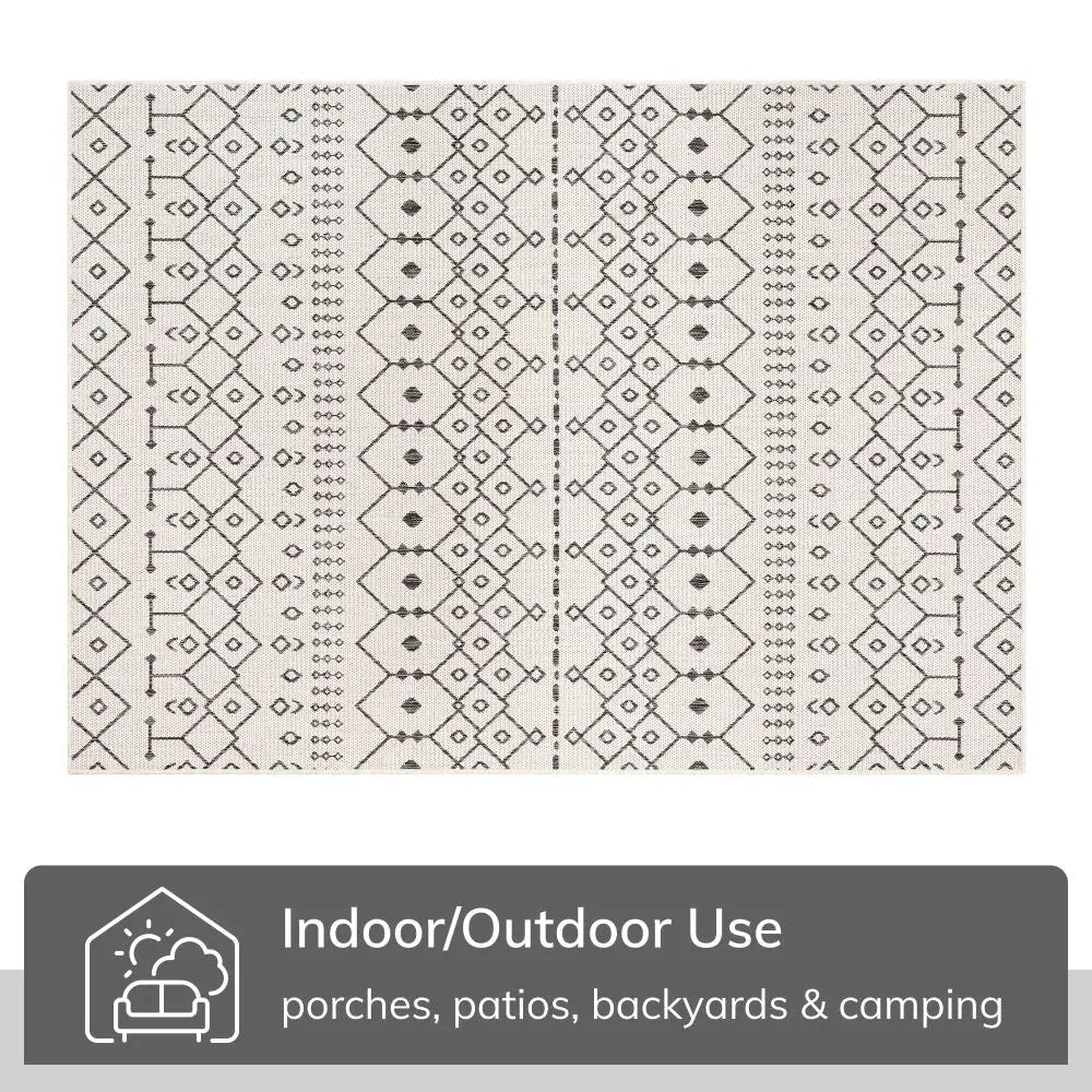 Nord Moroccan Tribal Indoor Outdoor Ivory Flatweave Rug、mySite、gigharbornorthrealestate
