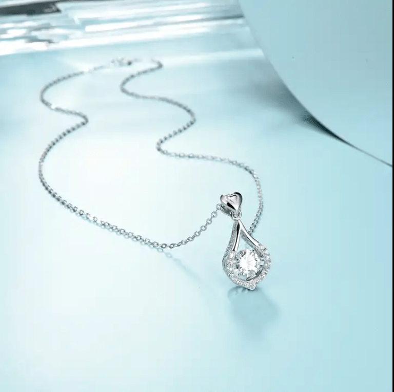 Luxury 1ct Moissanite 925 Sterling Silver Pendant Twinkle Setting Design Necklace For Women、mySite、g9winljtr