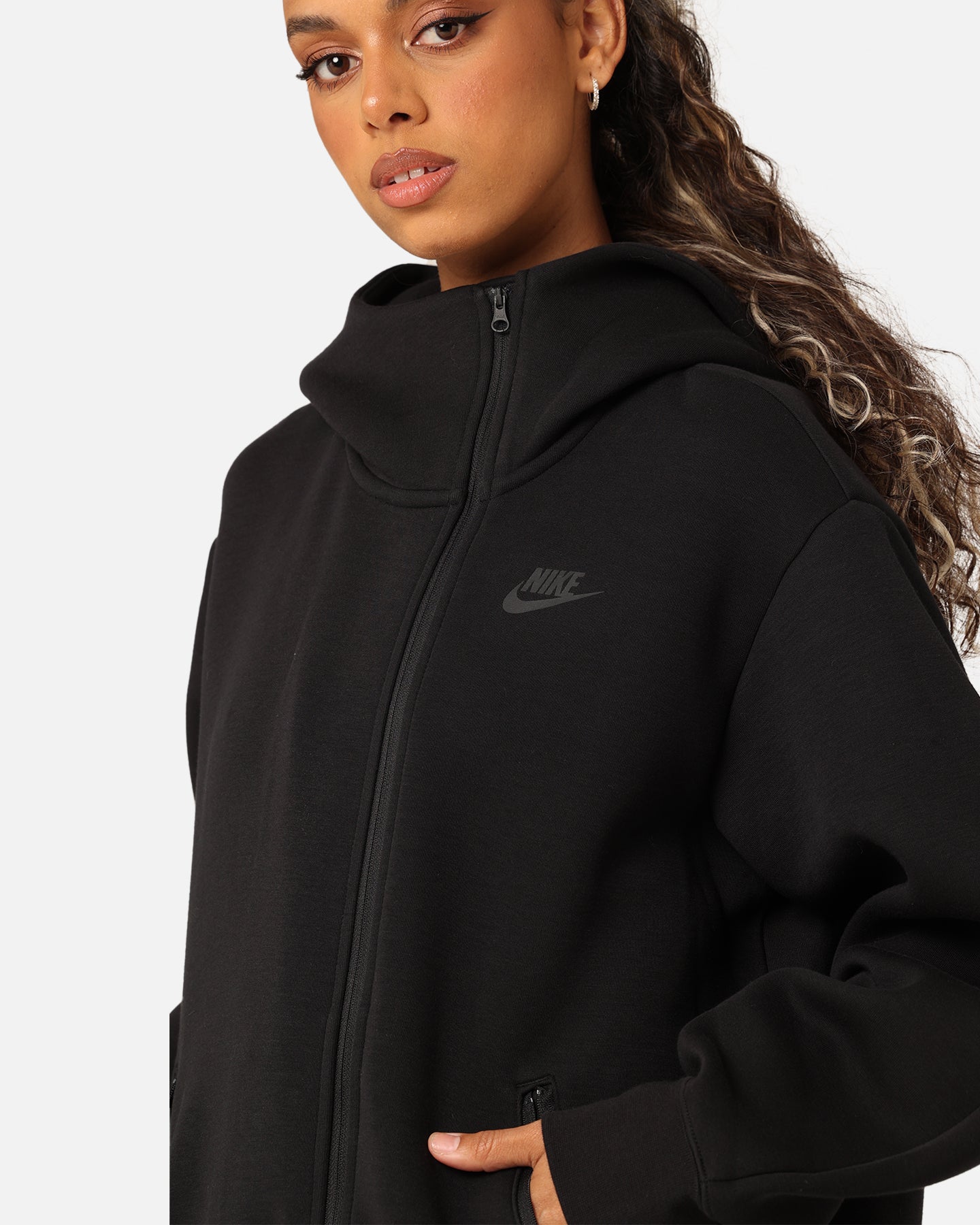 Nike Women's Sportswear Tech Fleece Oversized Full-Zip Hoodie Cape Black/Black、mySite、zt4zffjzw