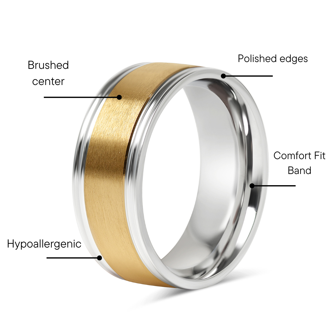 18K Gold PVD Center Stainless Steel Ring / CFR7027、mySite、dreamappss