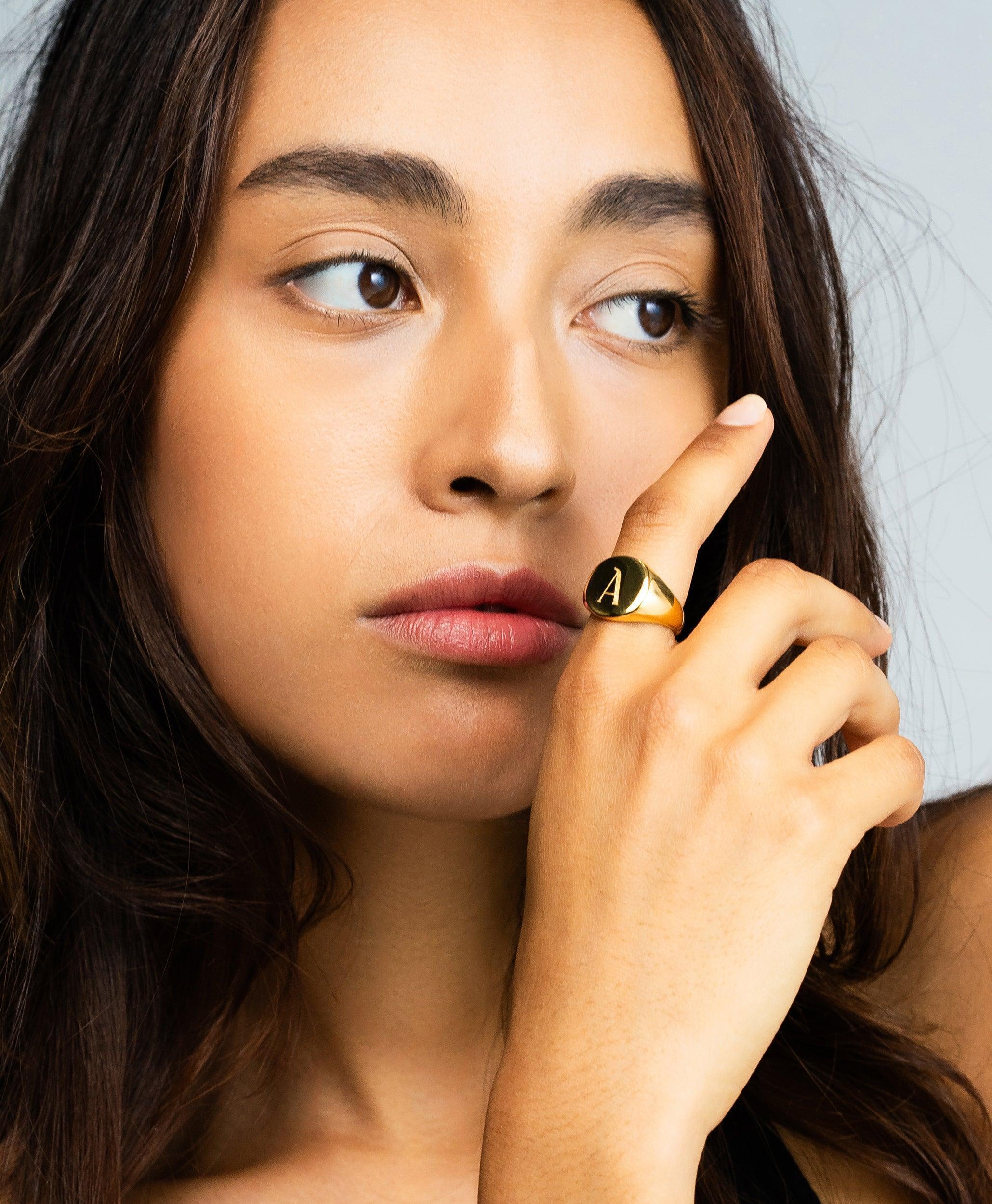 Letter Signet Ring 18ct Gold Vermeil、mySite、botmansion