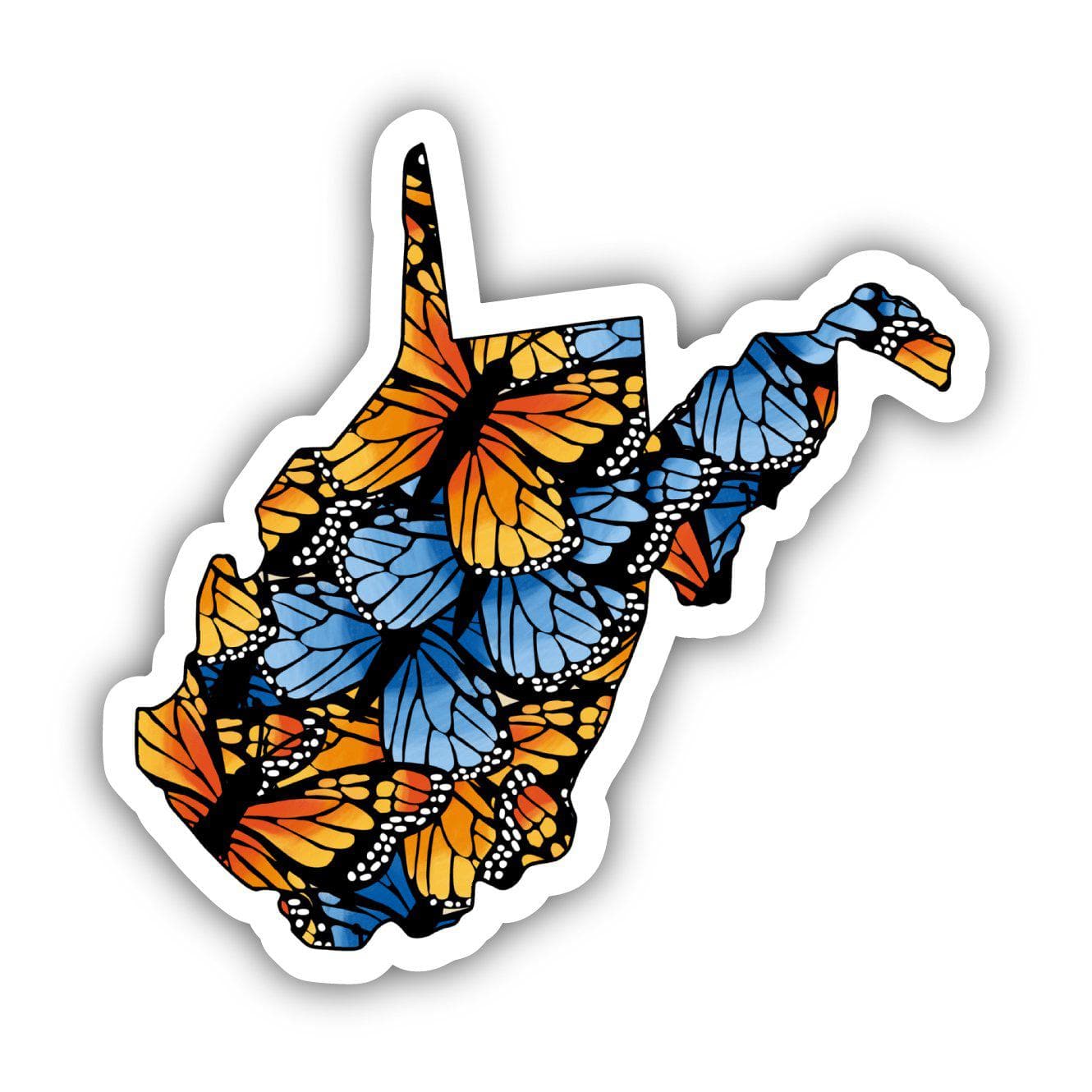  West Virginia Butterfly Pattern Sticker、mySite、elrpsem3k