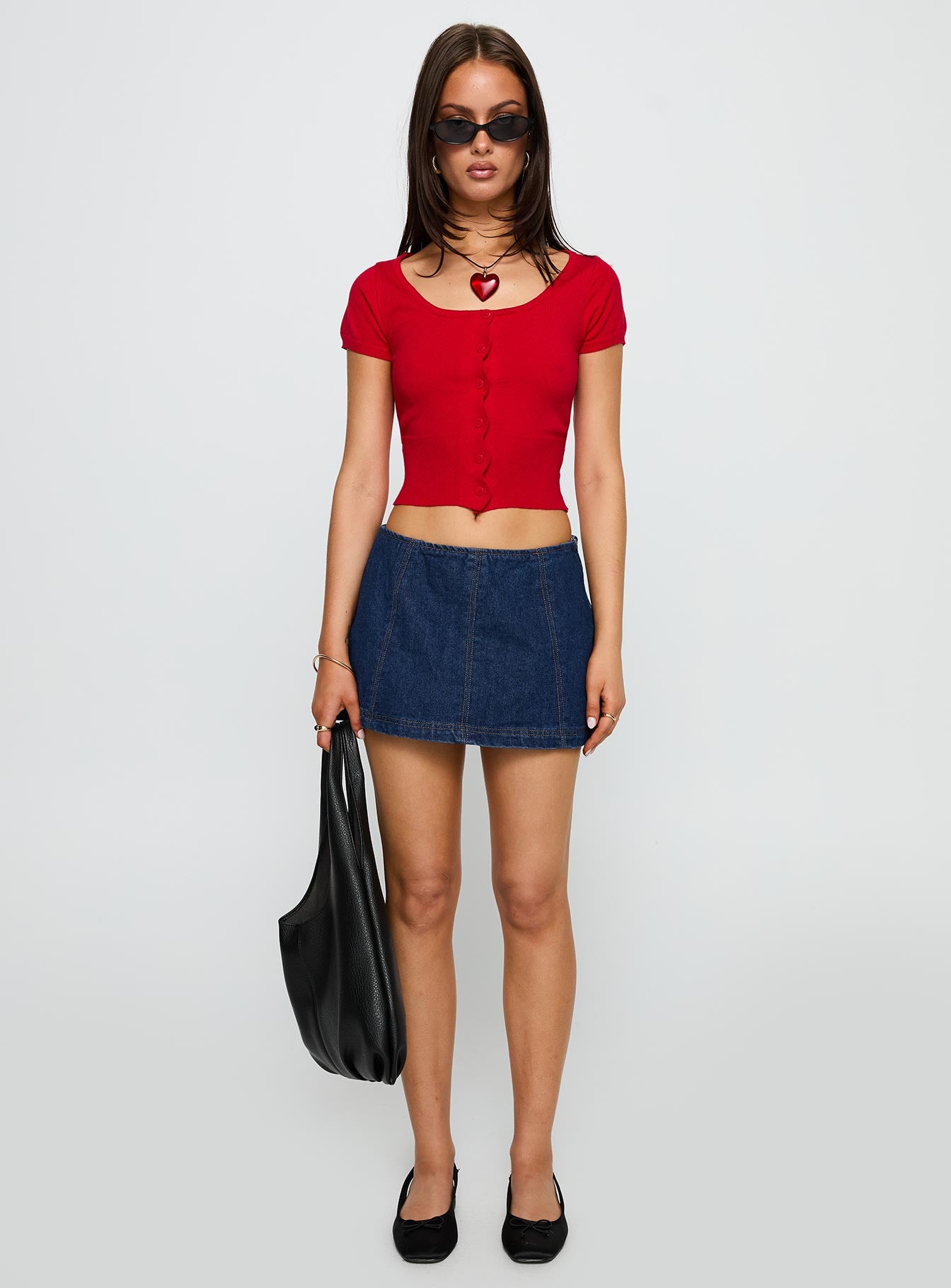 Pretty Sweet Button Up Top Red、mySite、solidvoid