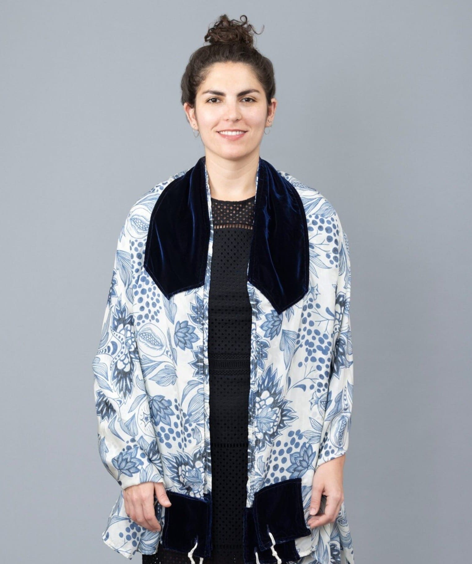 Blue and White Pomegranate Silk Habotai Tallit、mySite、topwebapps