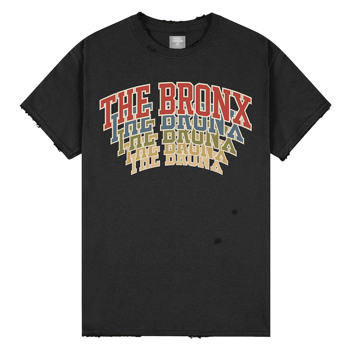 Distressed THE BRONX Stacked Vintage Screen Print T-Shirt (3 Colorways)、mySite、vikingsvslions