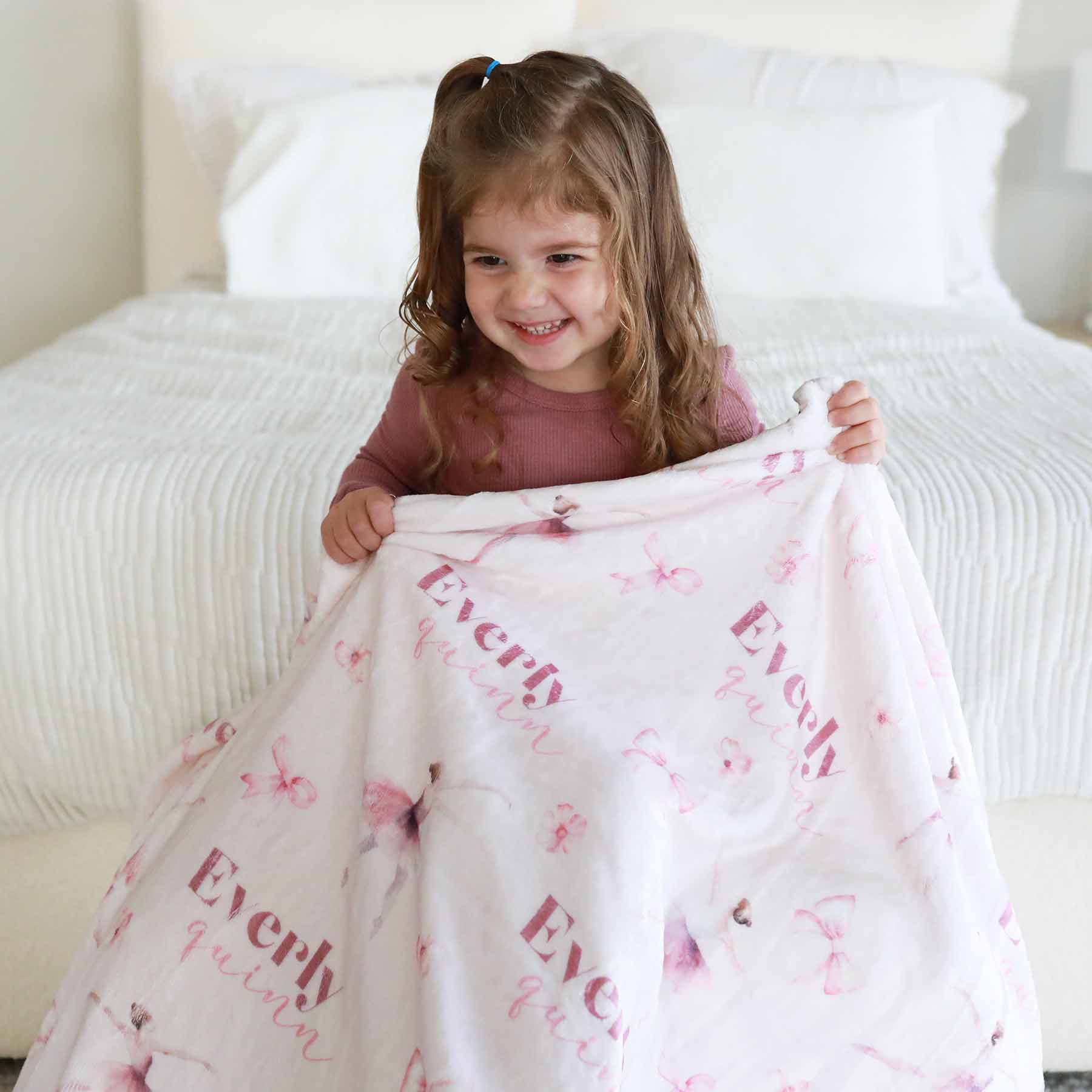  Ballet & Bows Personalized Kids Blanket、mySite、layawaytickets