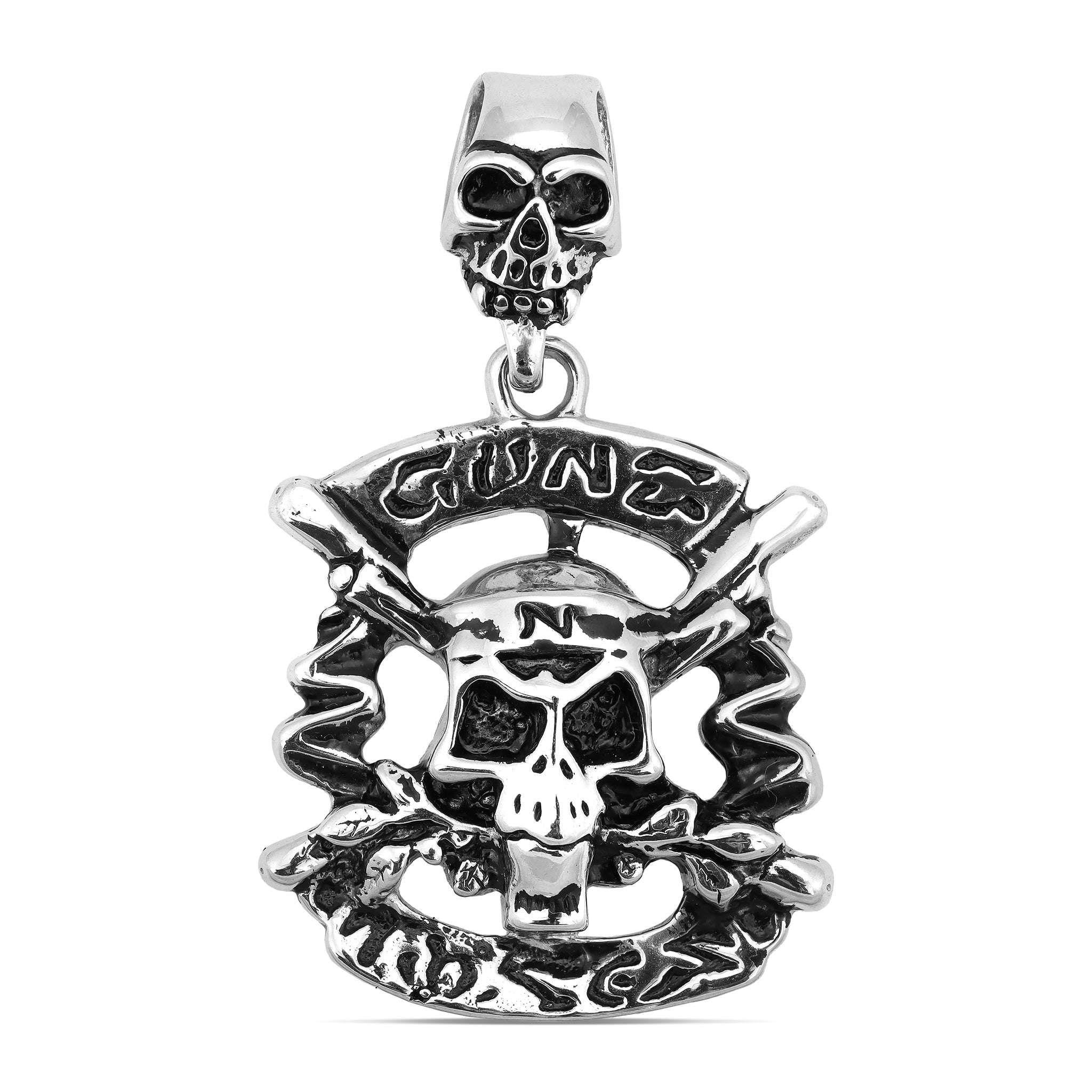 Stainless Steel Gunz N Roses Skull Pendant / PDK0139、mySite、dreamappss
