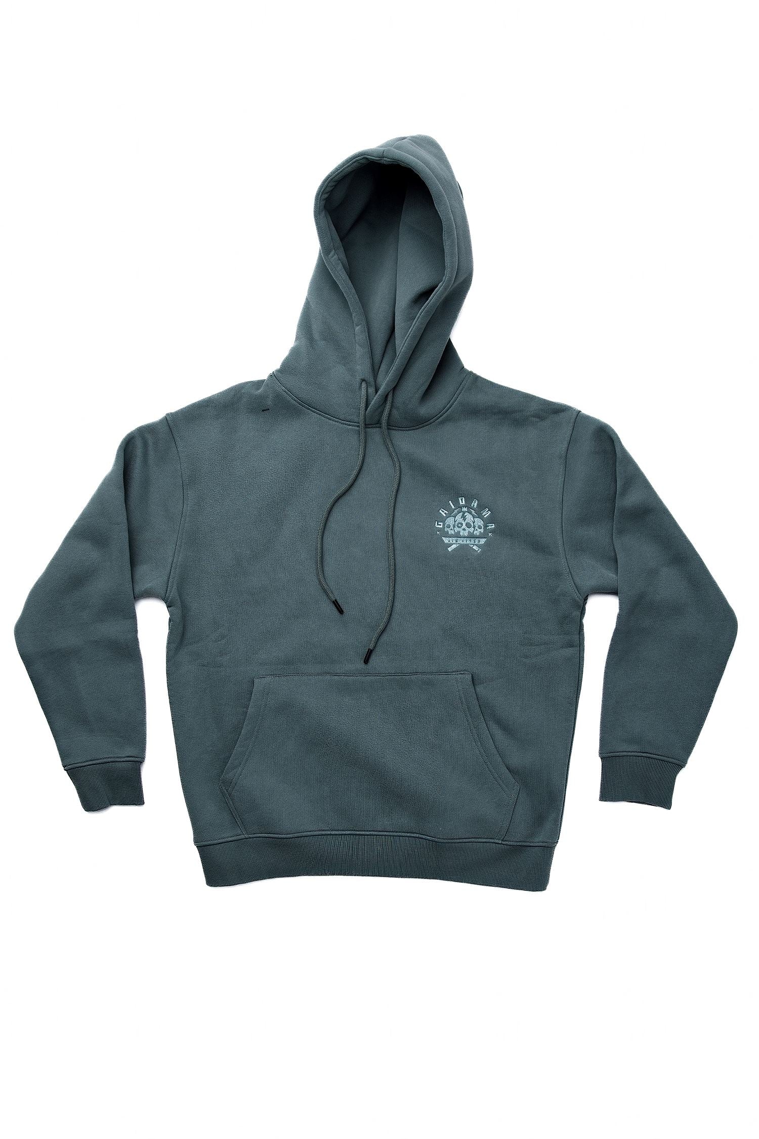 Premium Fleece-Lined Embroidered Skull Logo Hoodie、mySite、gigharbornorthrealestate