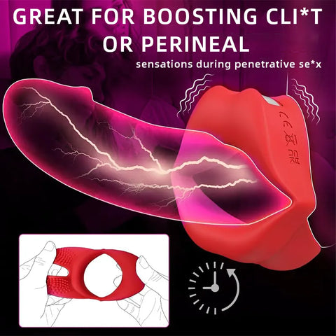 Lust Lips Clitoral Vibrating Penis Ring for Couples