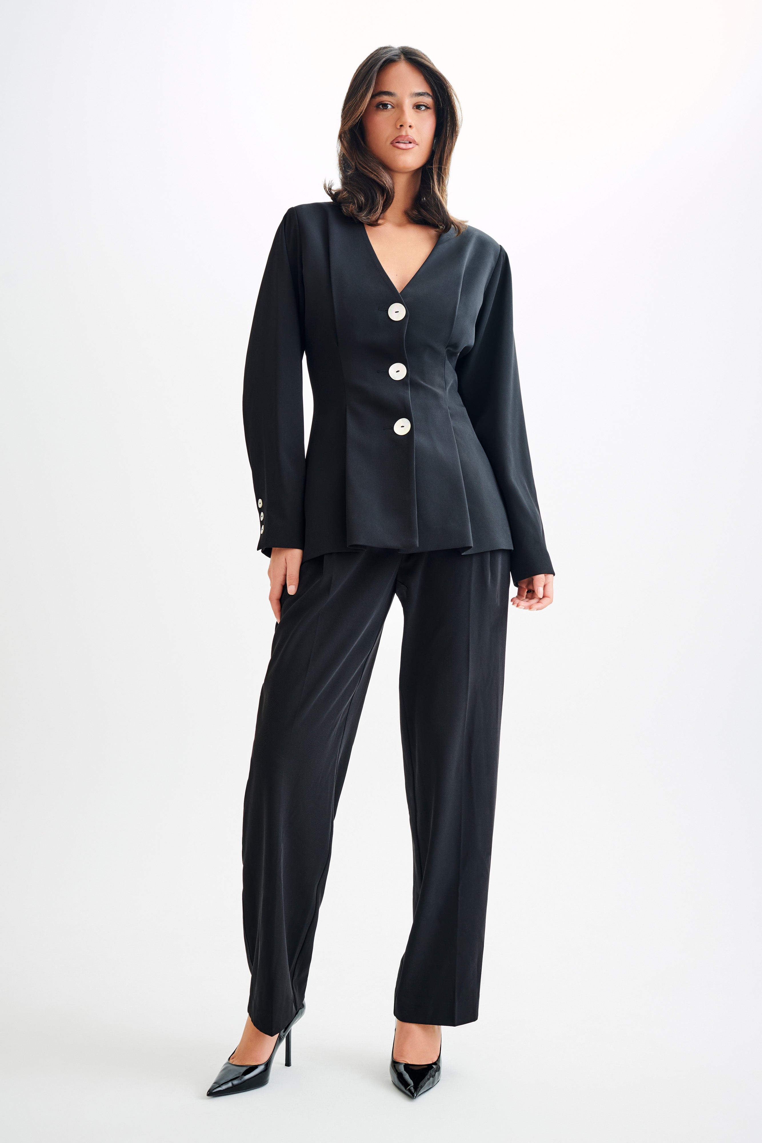 Kendall Balloon Sleeve Jacket - Black、mySite、solidvoid