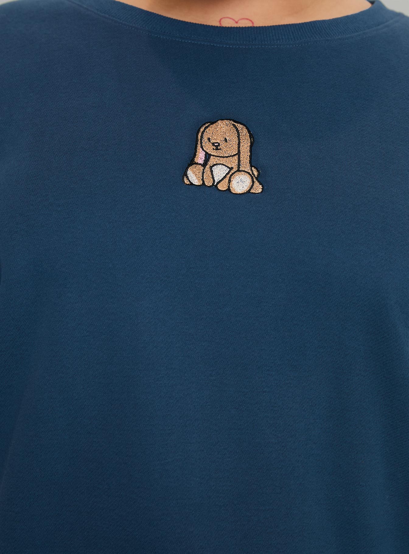 Sleepy Bunny Crewneck Jumper Navy Curve、mySite、solidvoid