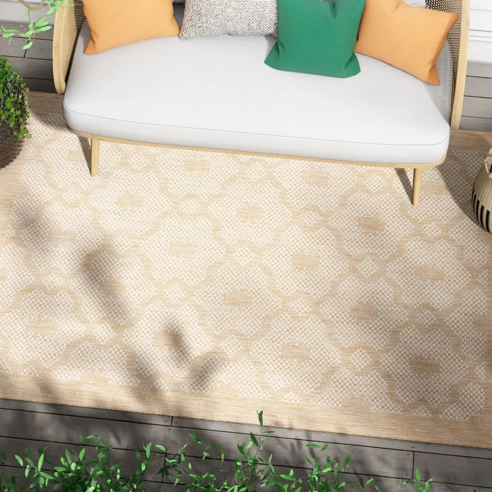 Sol Nordic Lattice Trellis Indoor Outdoor Beige Flatweave Rug、mySite、gigharbornorthrealestate