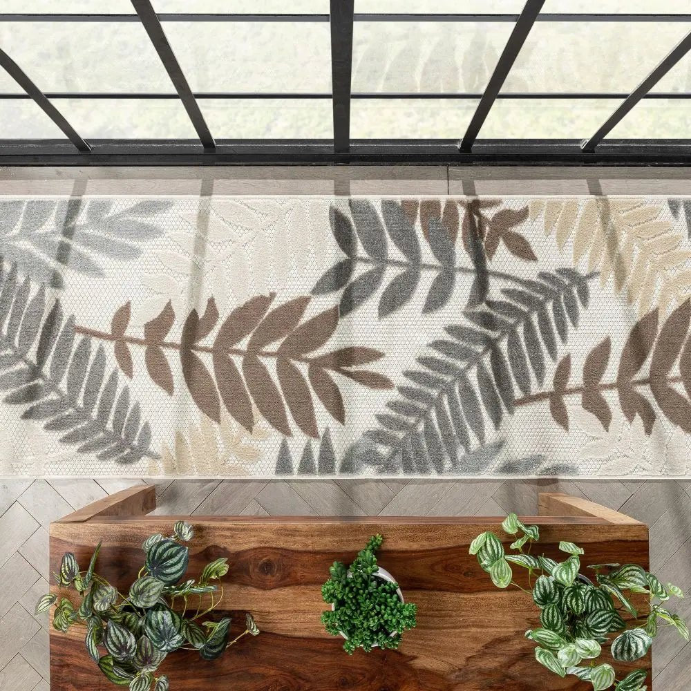 Mariah Modern Floral Indoor/Outdoor Ivory High-Low Rug、mySite、gigharbornorthrealestate