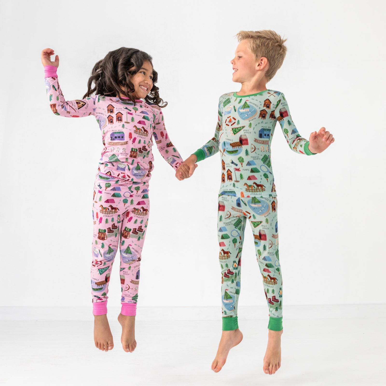 Pink Camp Sleepies Two-Piece Pajama Set、mySite、g9winljtr