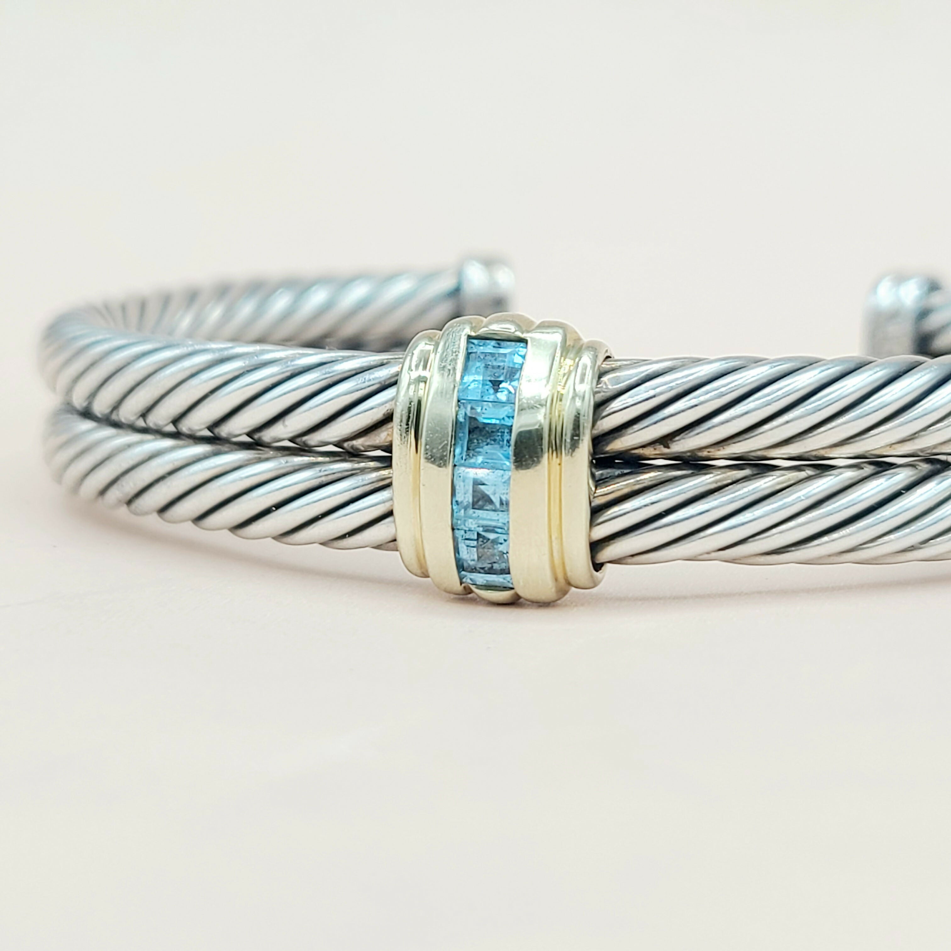 David Yurman Double Cable Renaissance Bracelet Blue Topaz、mySite、hinf8tx79
