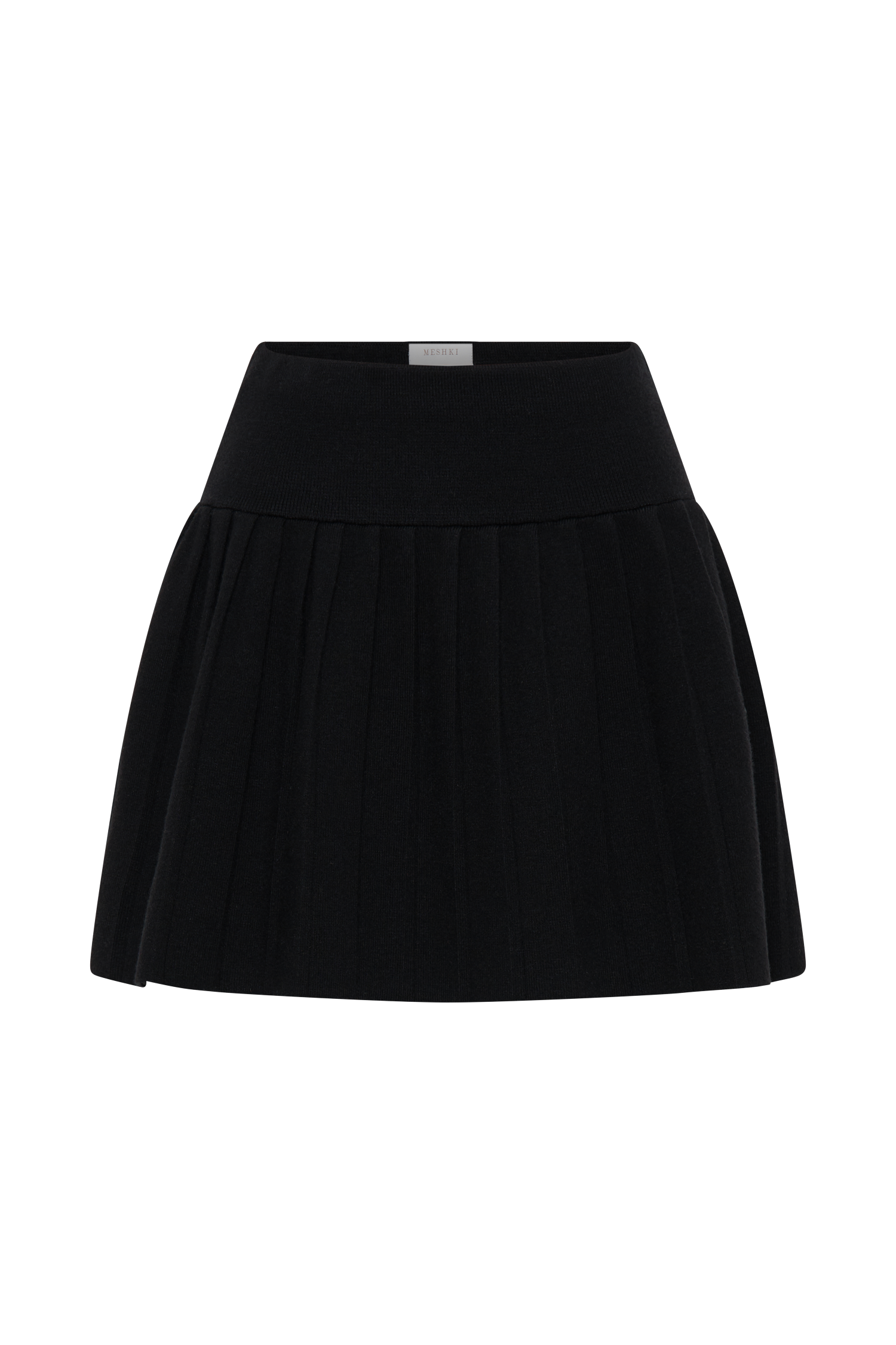 Beverly Knit Pleated Mini Skirt - Black、mySite、solidvoid