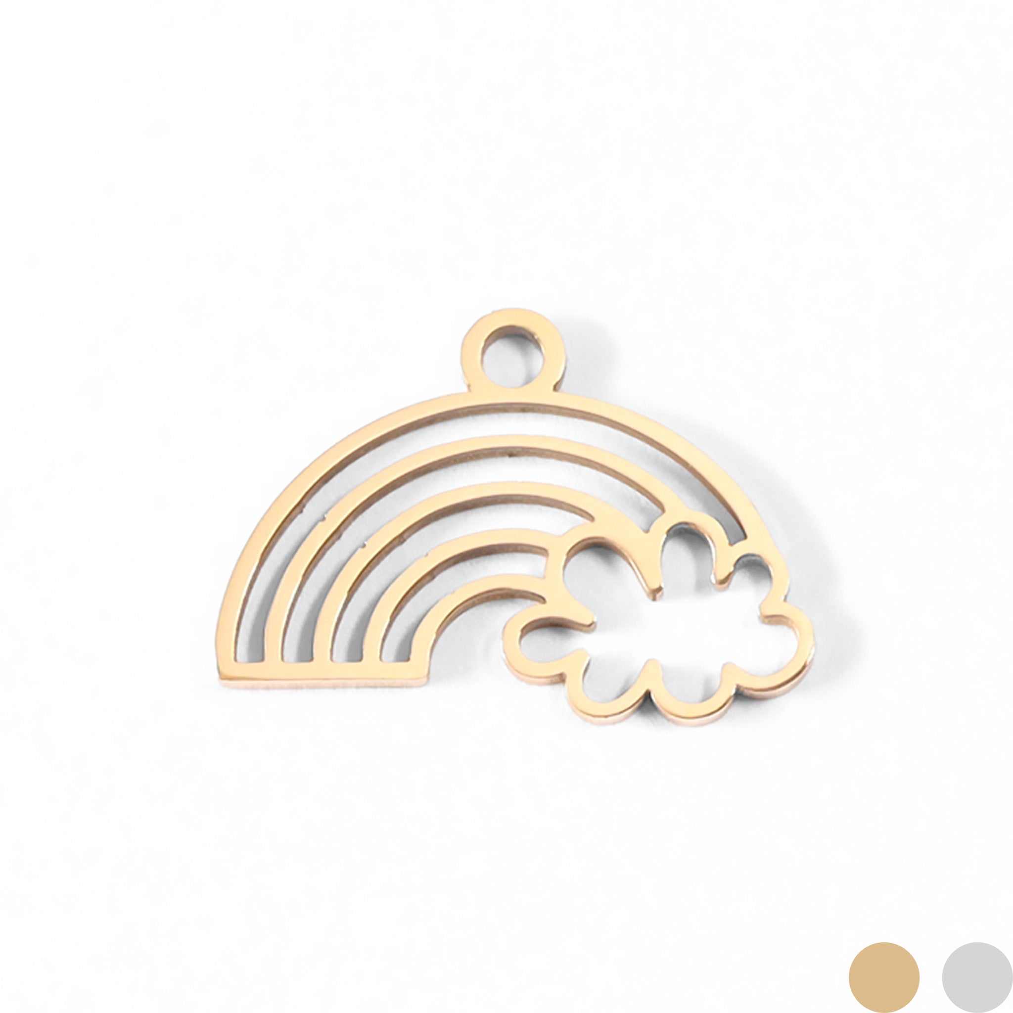 18K Gold PVD Stainless Steel Rainbow And Cloud Charm / PDL0032、mySite、dreamappss