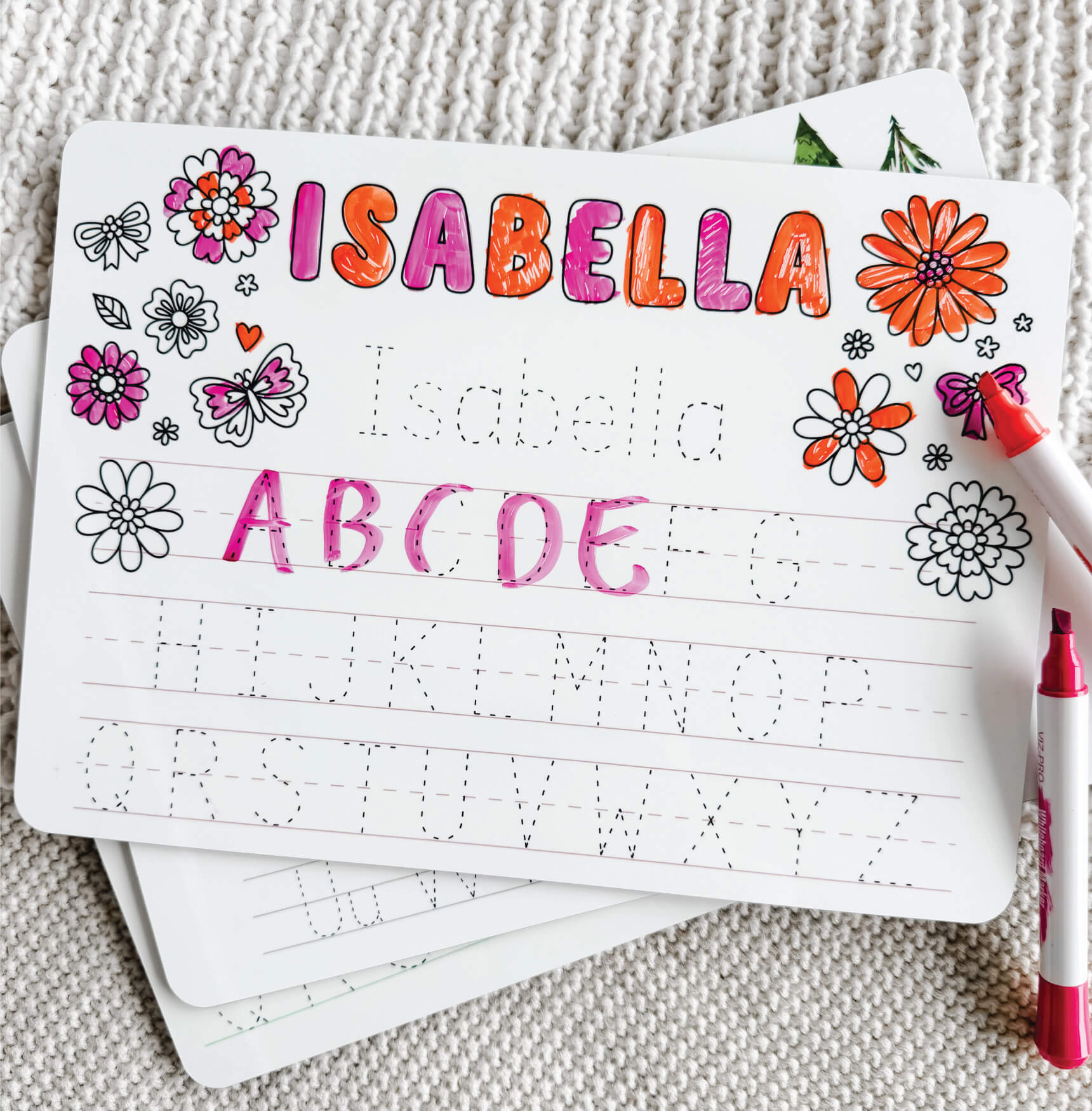  Kids Personalized Whiteboard | Floral Flutter、mySite、layawaytickets