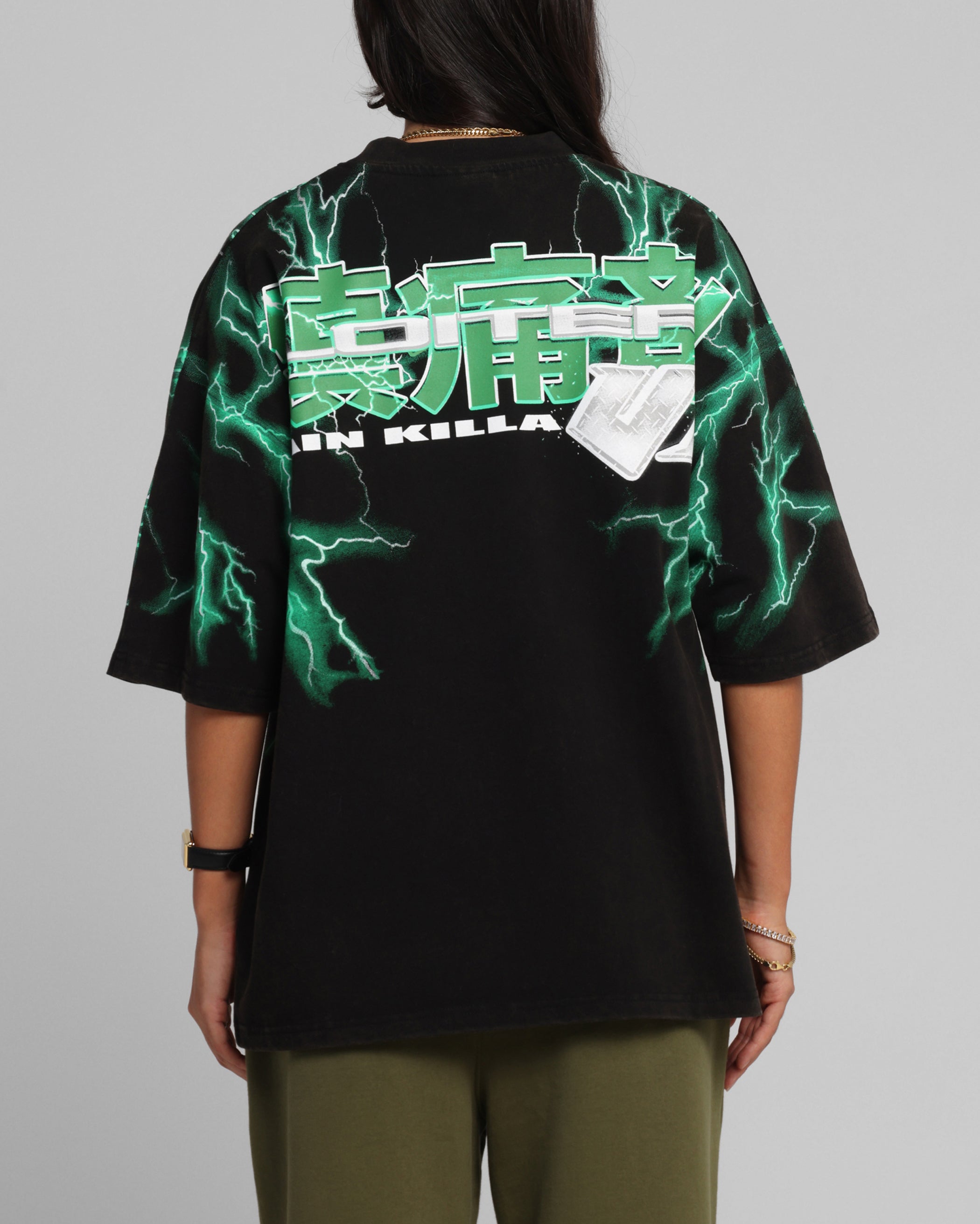 Loiter Greaser Vintage T-Shirt Black/Green、mySite、zt4zffjzw