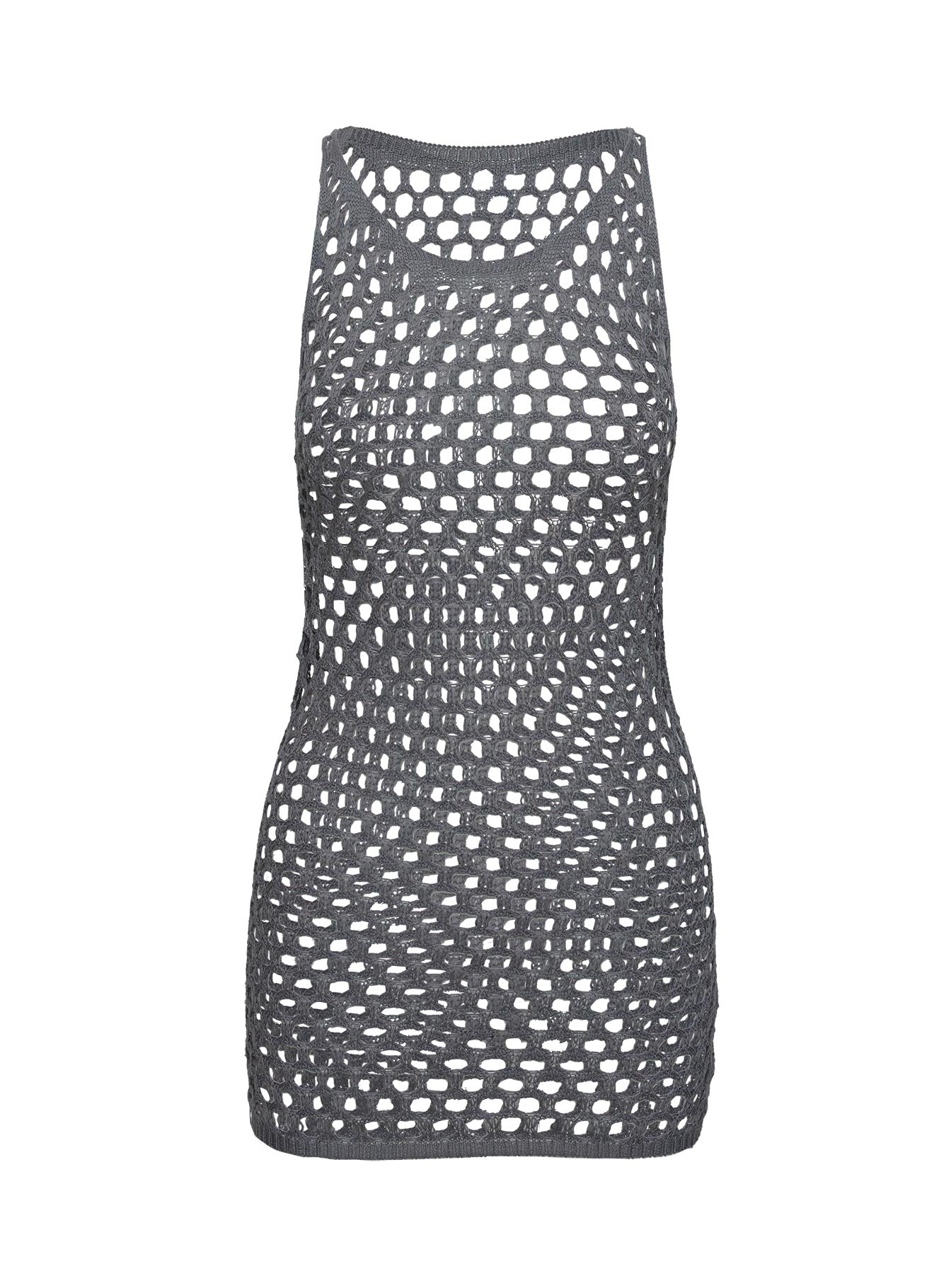 Keanes Net Mini Dress Charcoal、mySite、solidvoid