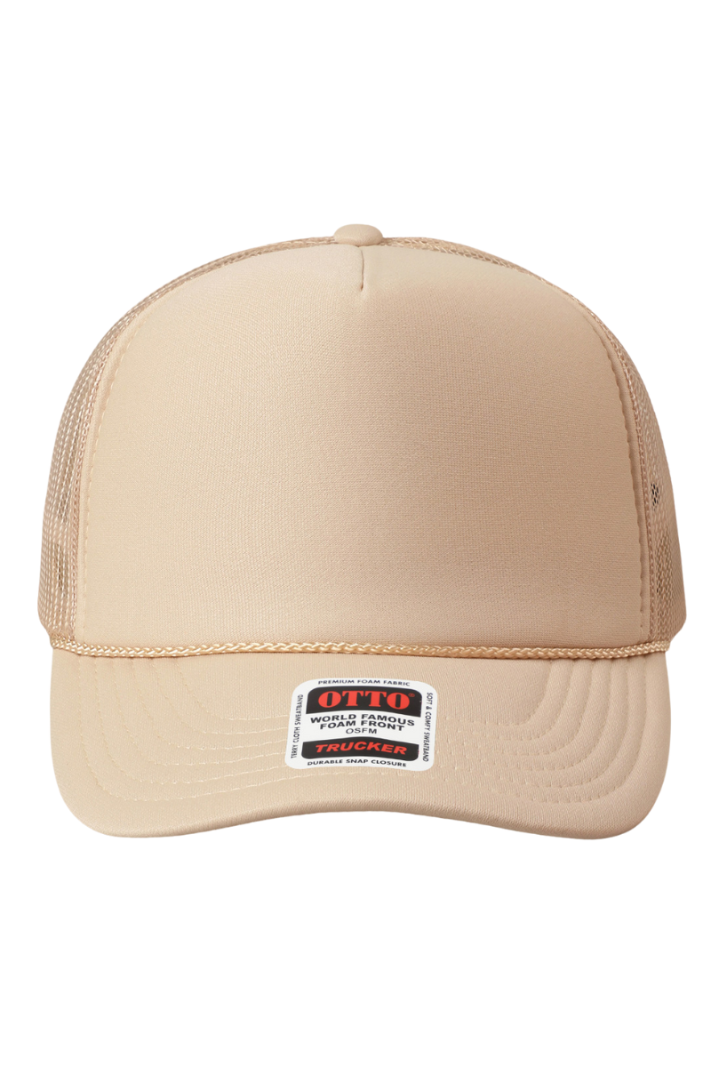 Solid Color Otto 5-Panel Foam Mesh Back Trucker Hat、mySite、hinf8tx79