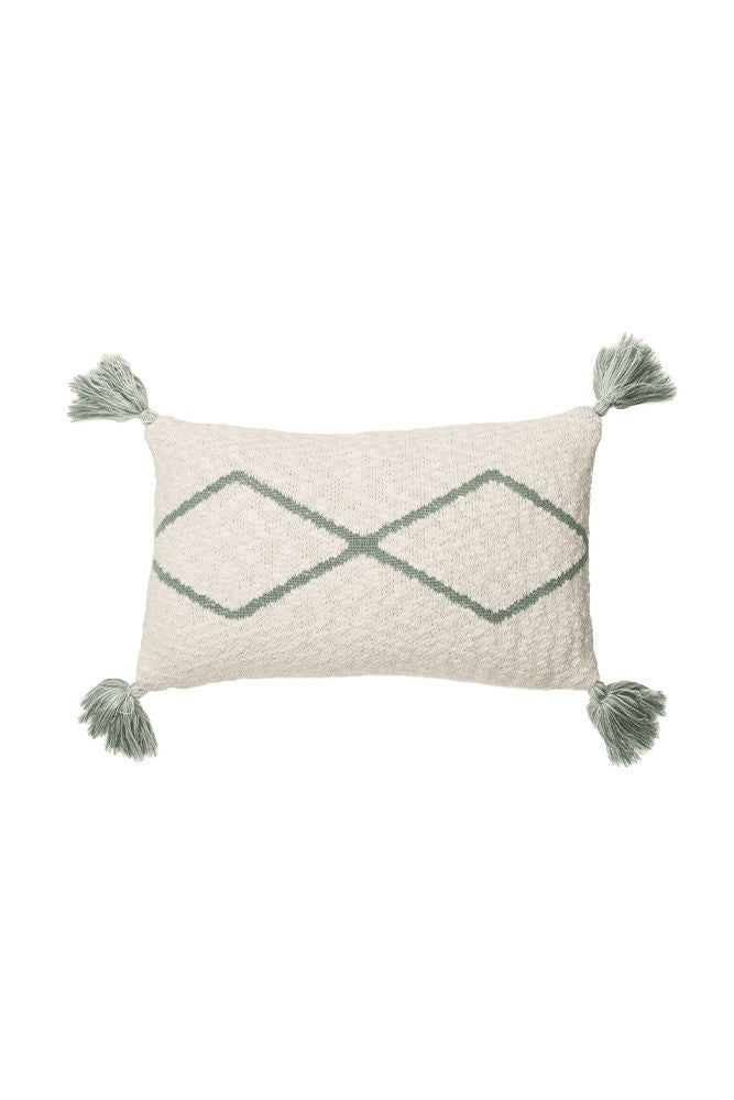 KNITTED CUSHION LITTLE OASIS NATURAL - INDUS BLUE、mySite、gigharbornorthrealestate