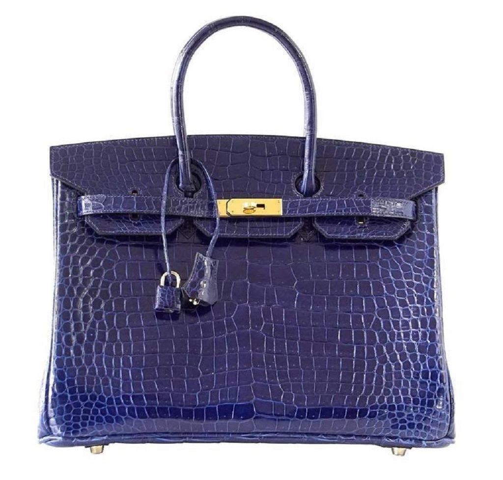 Hermès Birkin 35 Blue Sapphire Crocodile GHW Bag、mySite、garminoutage.com
