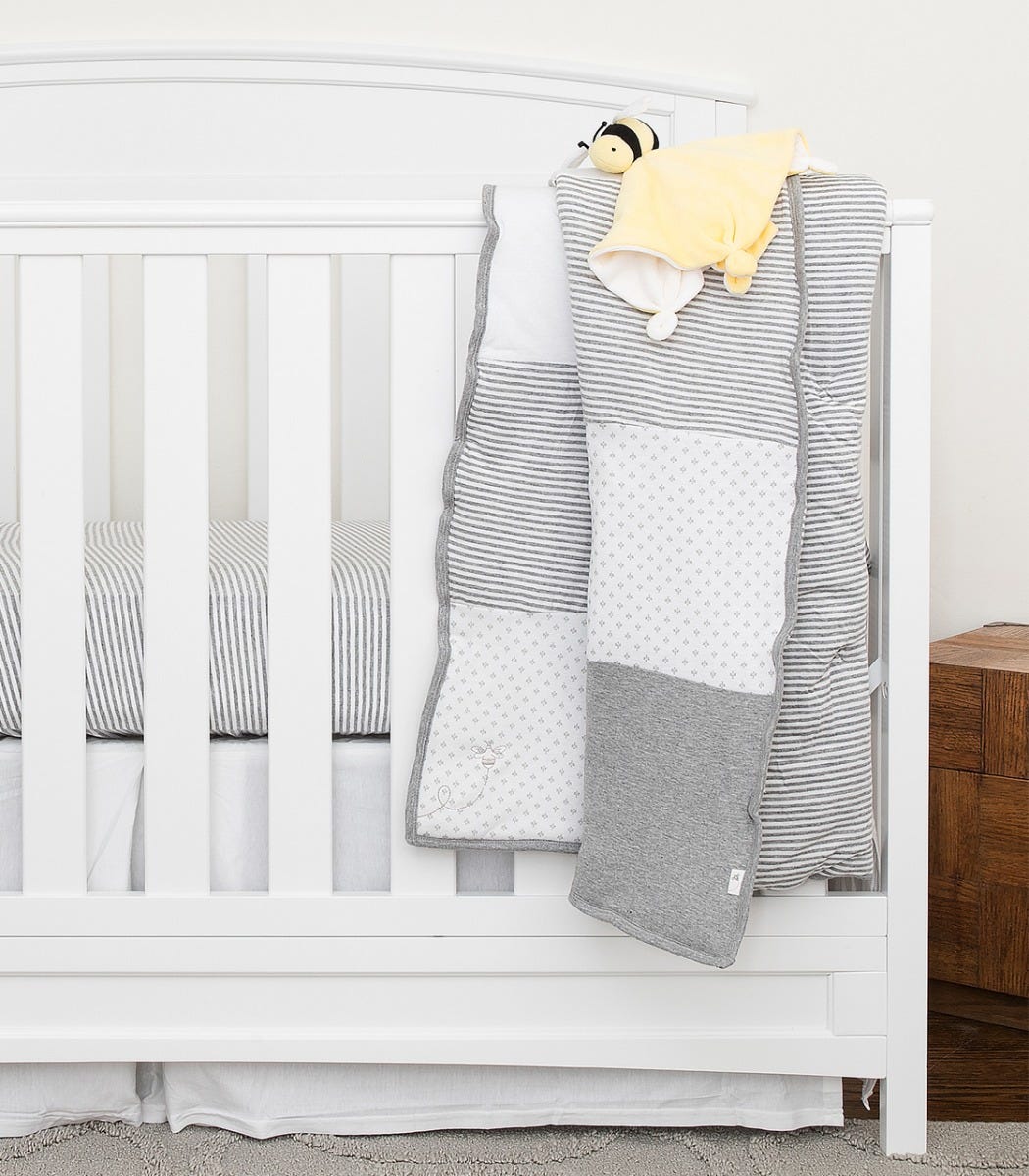  Dottie Bee Organic Cotton Reversible Baby Quilt - Heather Grey、mySite、layawaytickets