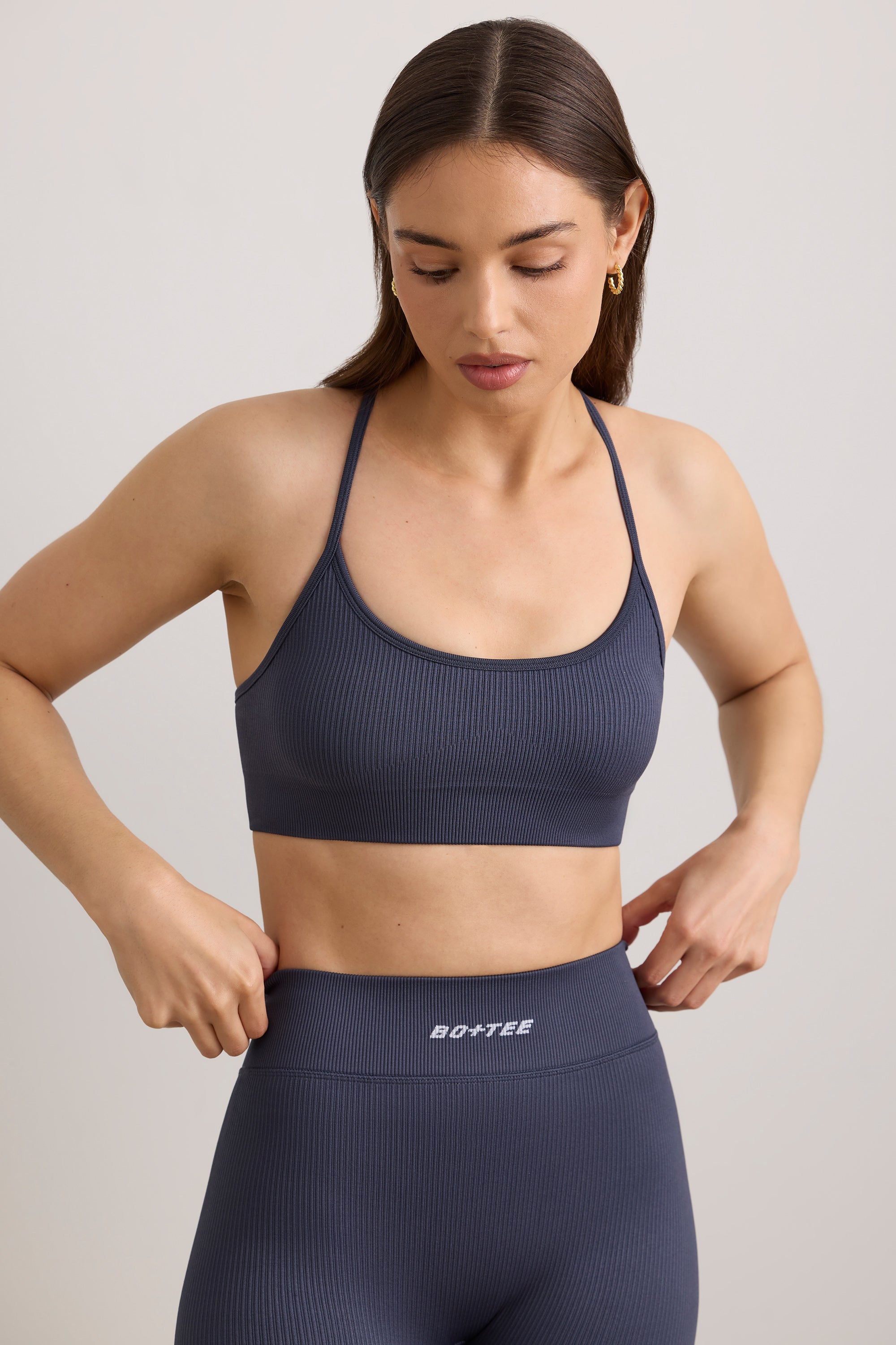 FlexiRib Scoop Neck Sports Bra in Slate、mySite、solidvoid