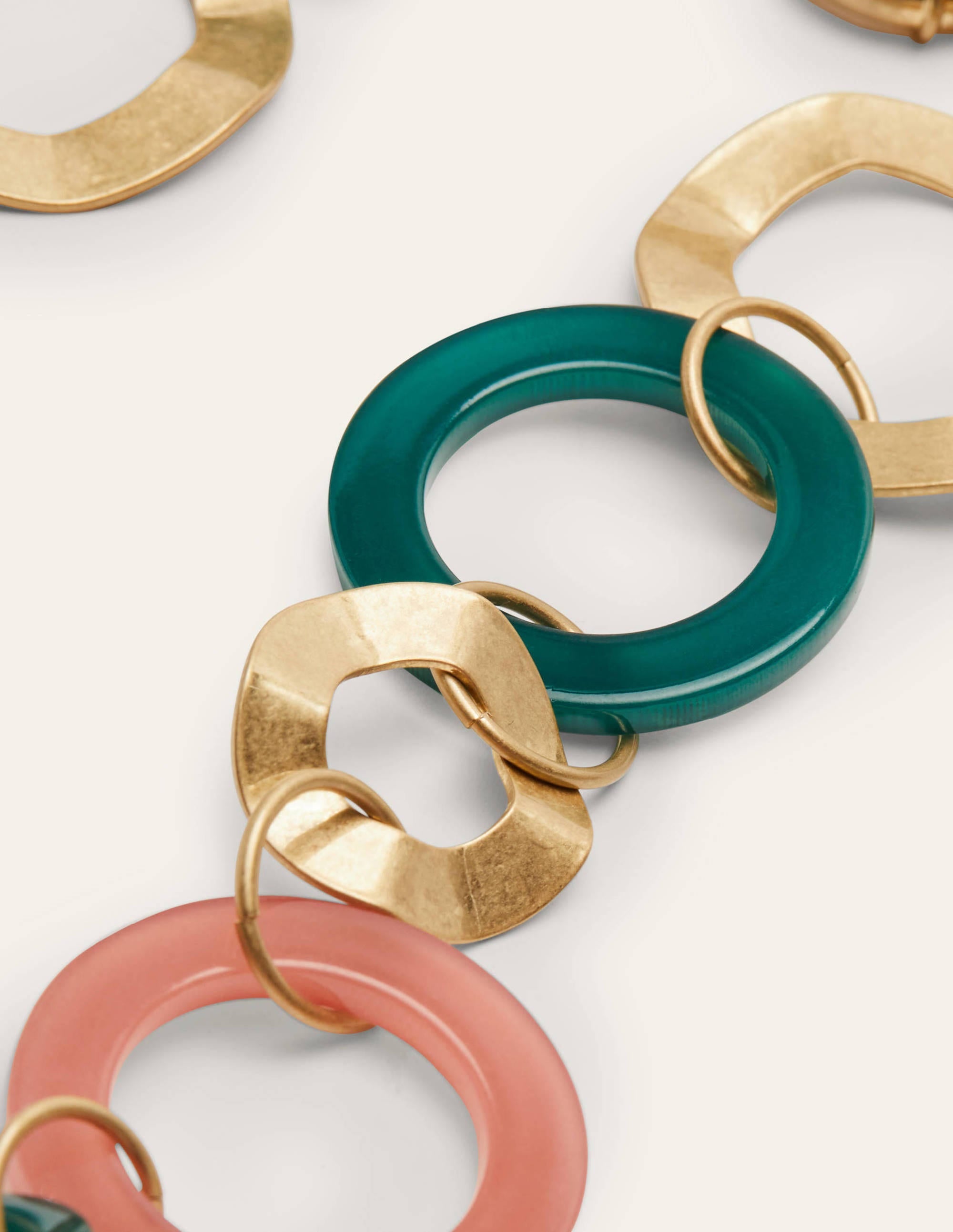  Hoop Resin Necklace-Gold/Deep Forest/Dusty Red、mySite、ashleygrahame