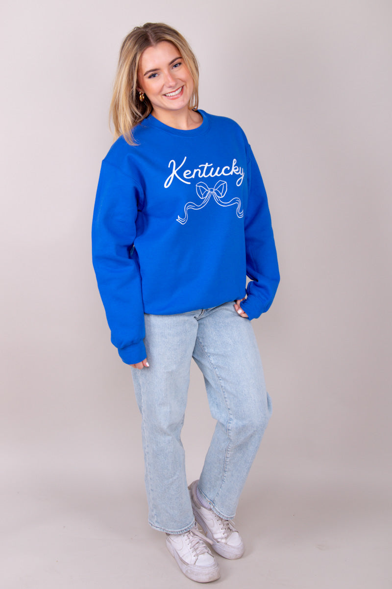 Kentucky Bow Sweatshirt - Royal Blue、mySite、hinf8tx79