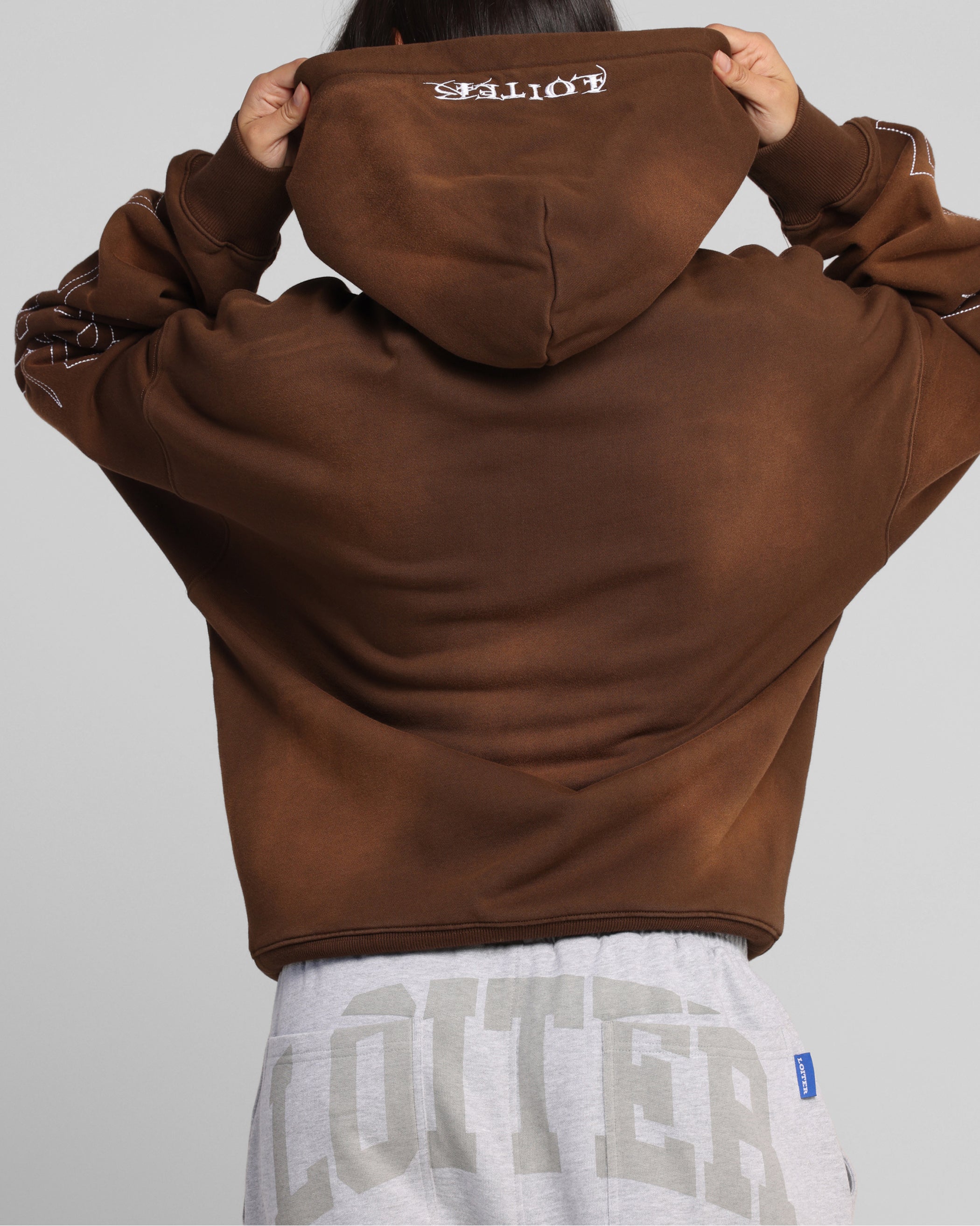 Loiter Atmosphere Zip Hoodie Vintage Brown、mySite、zt4zffjzw