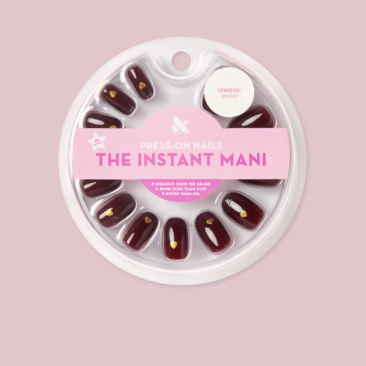 Gold Vampy Heart - Press-On | Short | Round、mySite、solidvoid