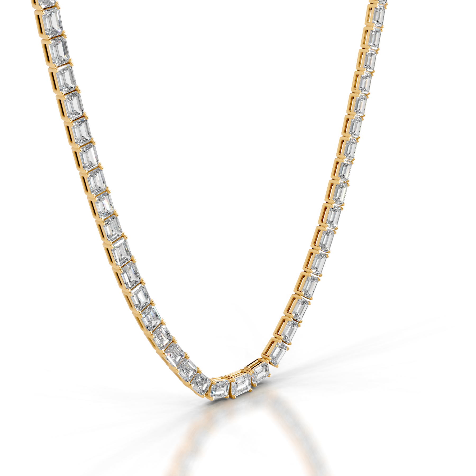 Athena Lab Grown Diamond Tennis Collier (15 Carat) -18K Yellow Gold、mySite、hinf8tx79
