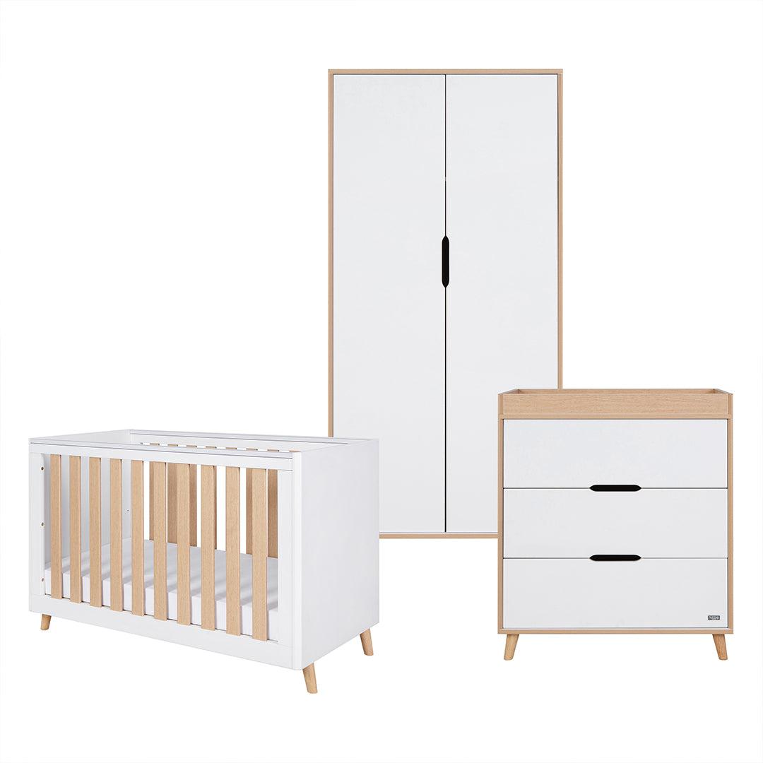  Tutti Bambini Fika Mini 3 Piece Room Set - White/Light Oak、mySite、merchandisen