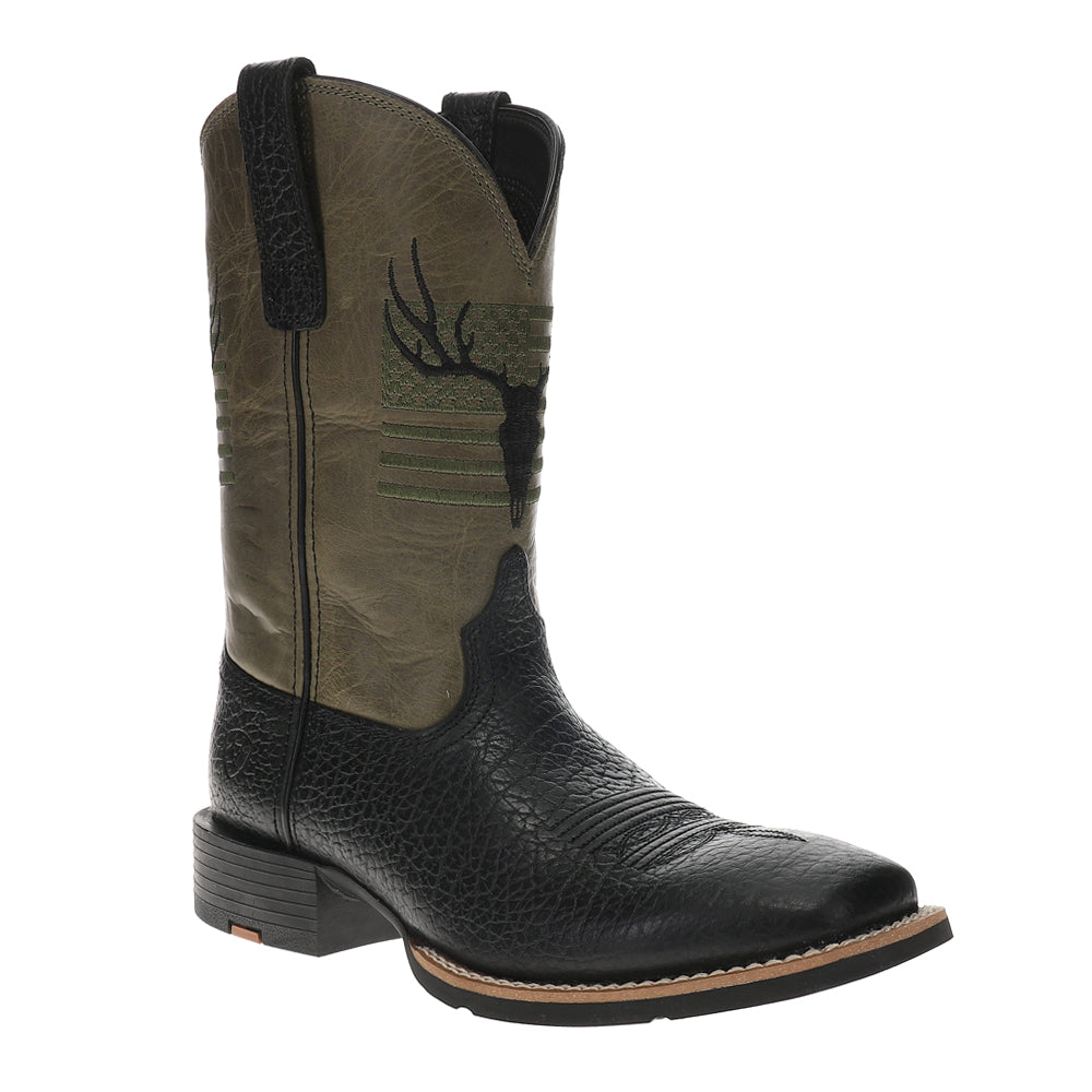 Sport Antlers Embroidered Patriotic Square Toe Pull On Cowboy Boots、mySite、gtrtttuynbv