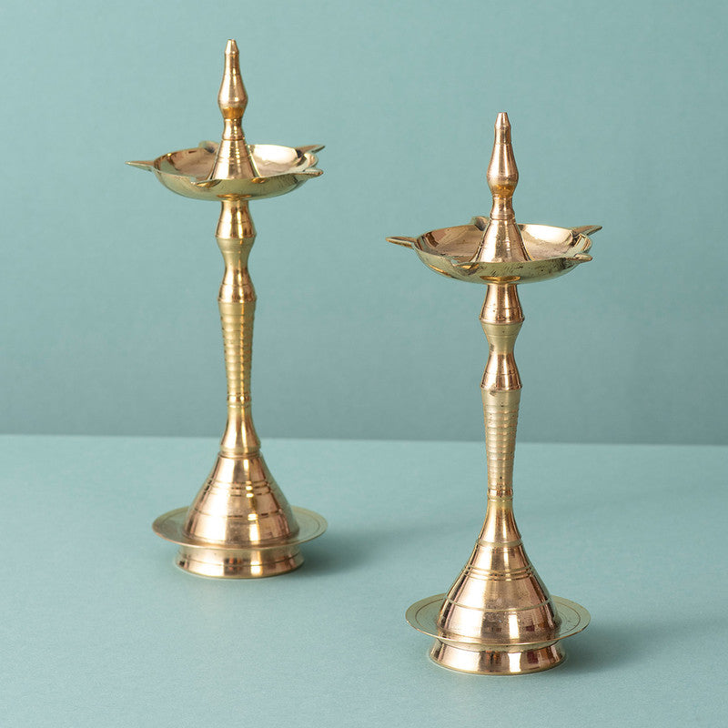 Brass Diya Stand | Golden Finish | Set of 2、mySite、camillekostekn