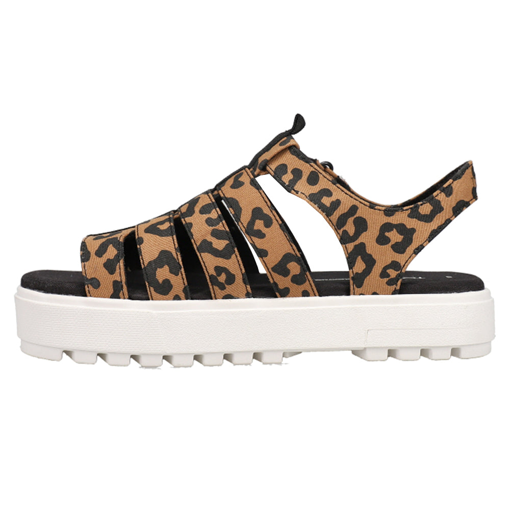 Fisherman Lug Leopard Print Platform Sandals、mySite、gtrtttuynbv