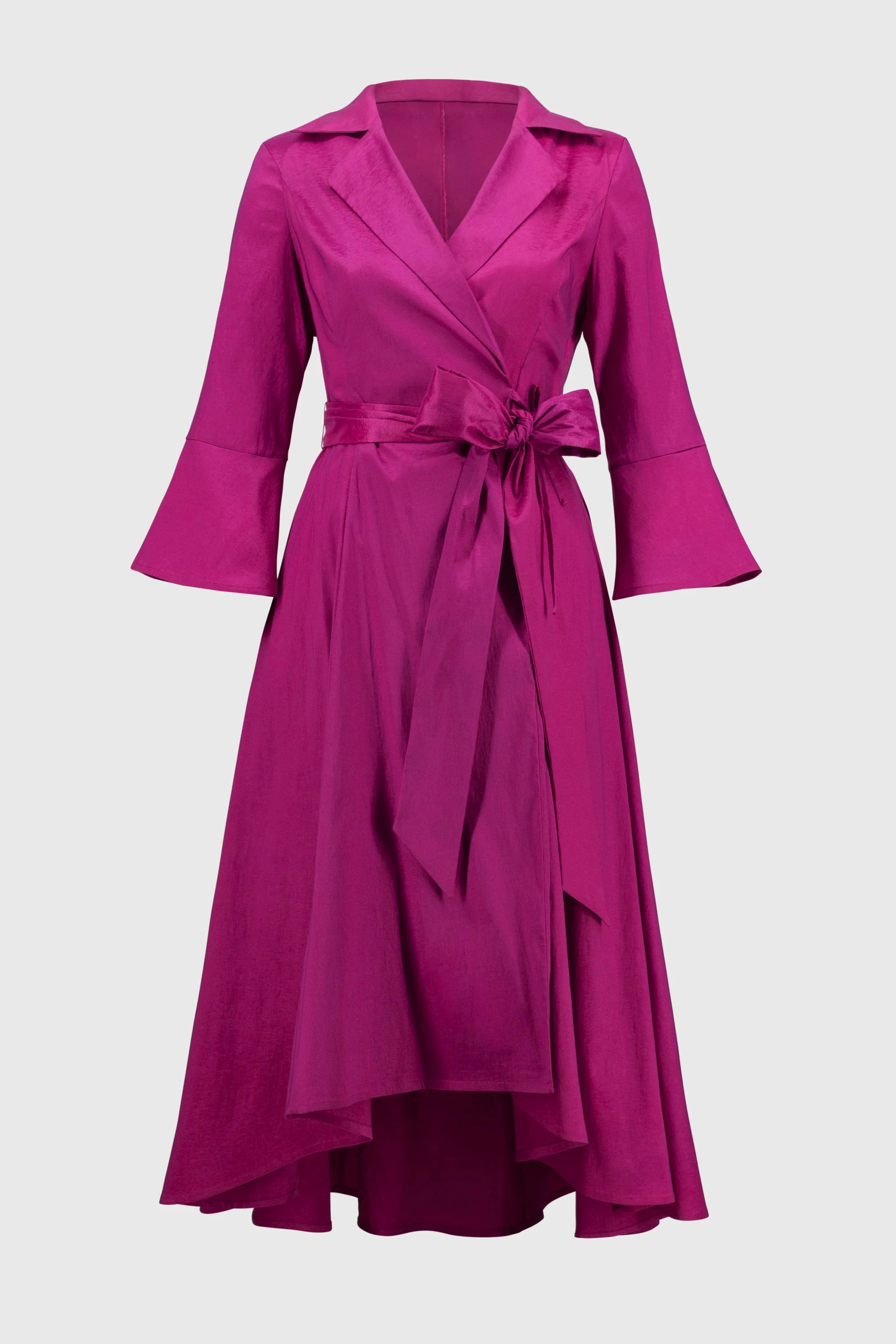 Joseph Ribkoff Stretch Taffeta High Low Wrap Dress, Magenta、mySite、noshort