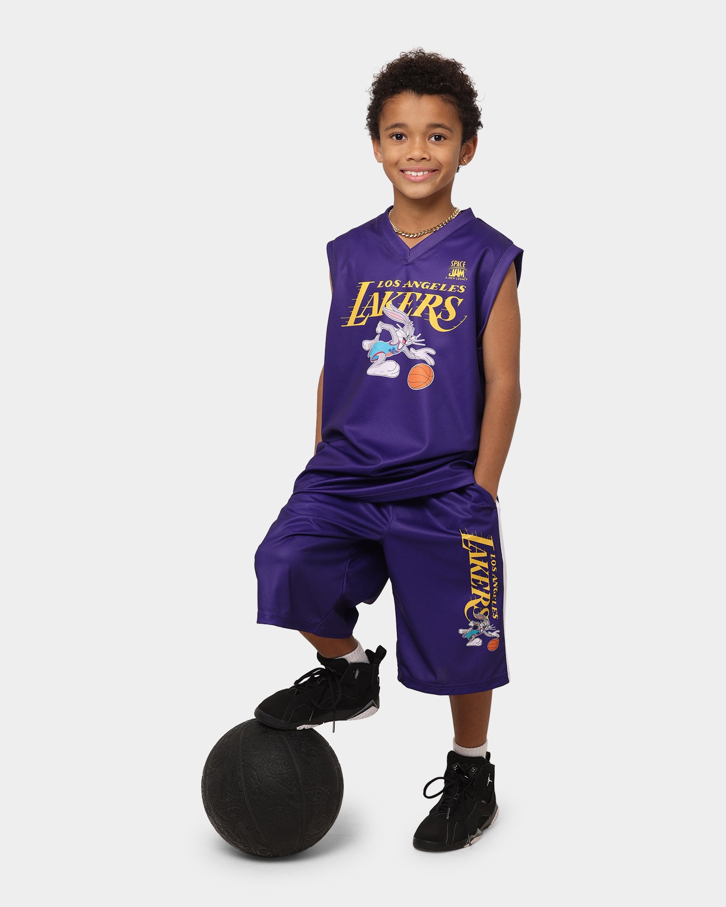NBA Kid's NBA X Space Jam 2: A New Legacy Los Angeles Lakers Shorts Purple、mySite、zt4zffjzw