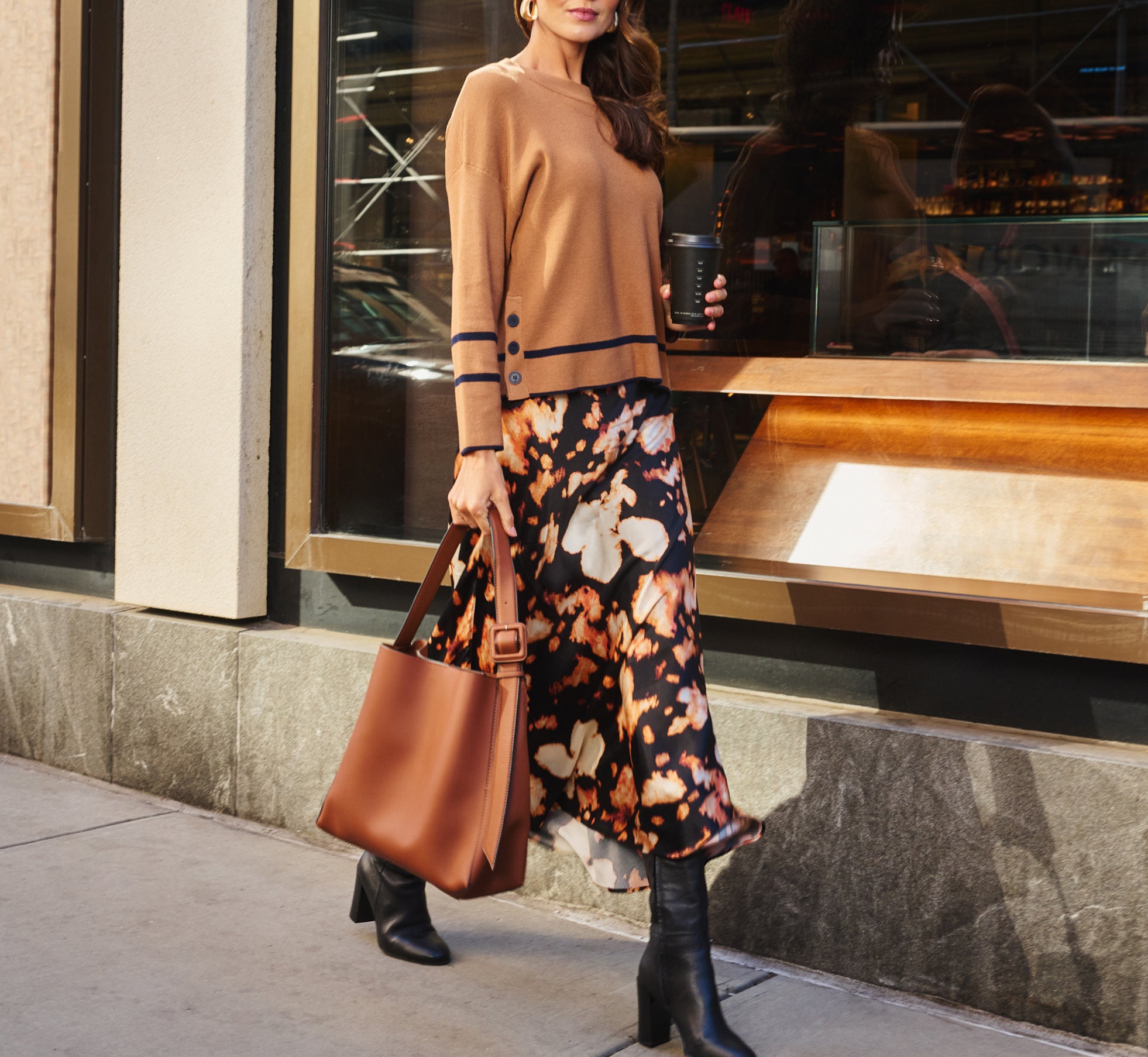 Printed Satin A Line Maxi Skirt In Black Eclipse、mySite、solidvoid